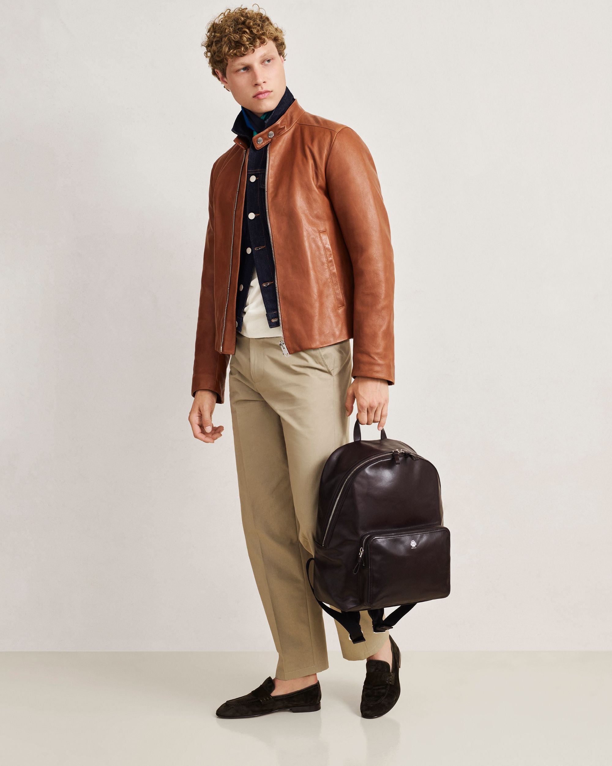 Bally Global - Ray バックパック チョコレートブラウン レザー - ブラウン