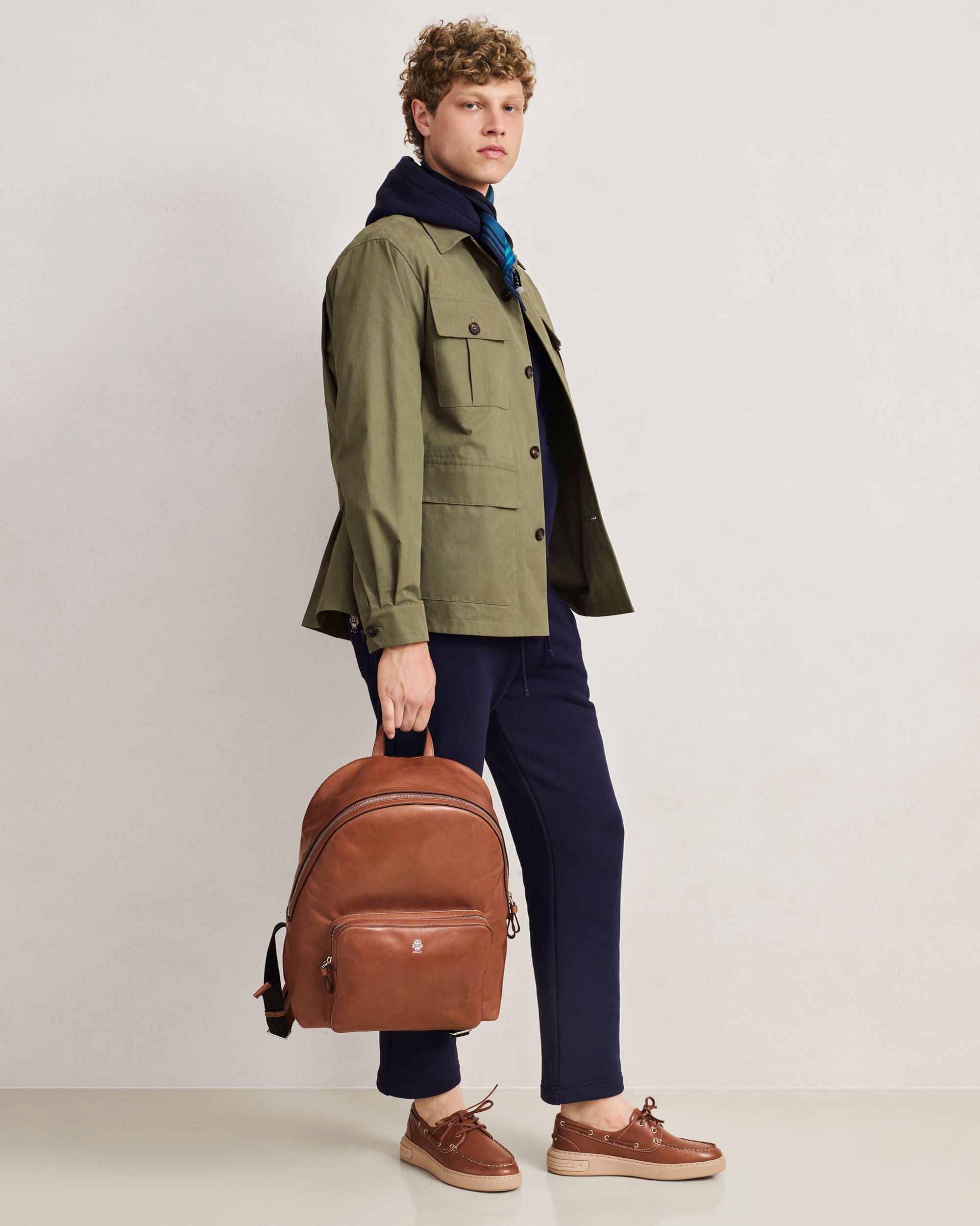 Bally Global - Ray Backpack in Amber Brown Leather - Brown