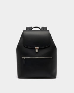 Capitol Backpack in Black Grained Leather