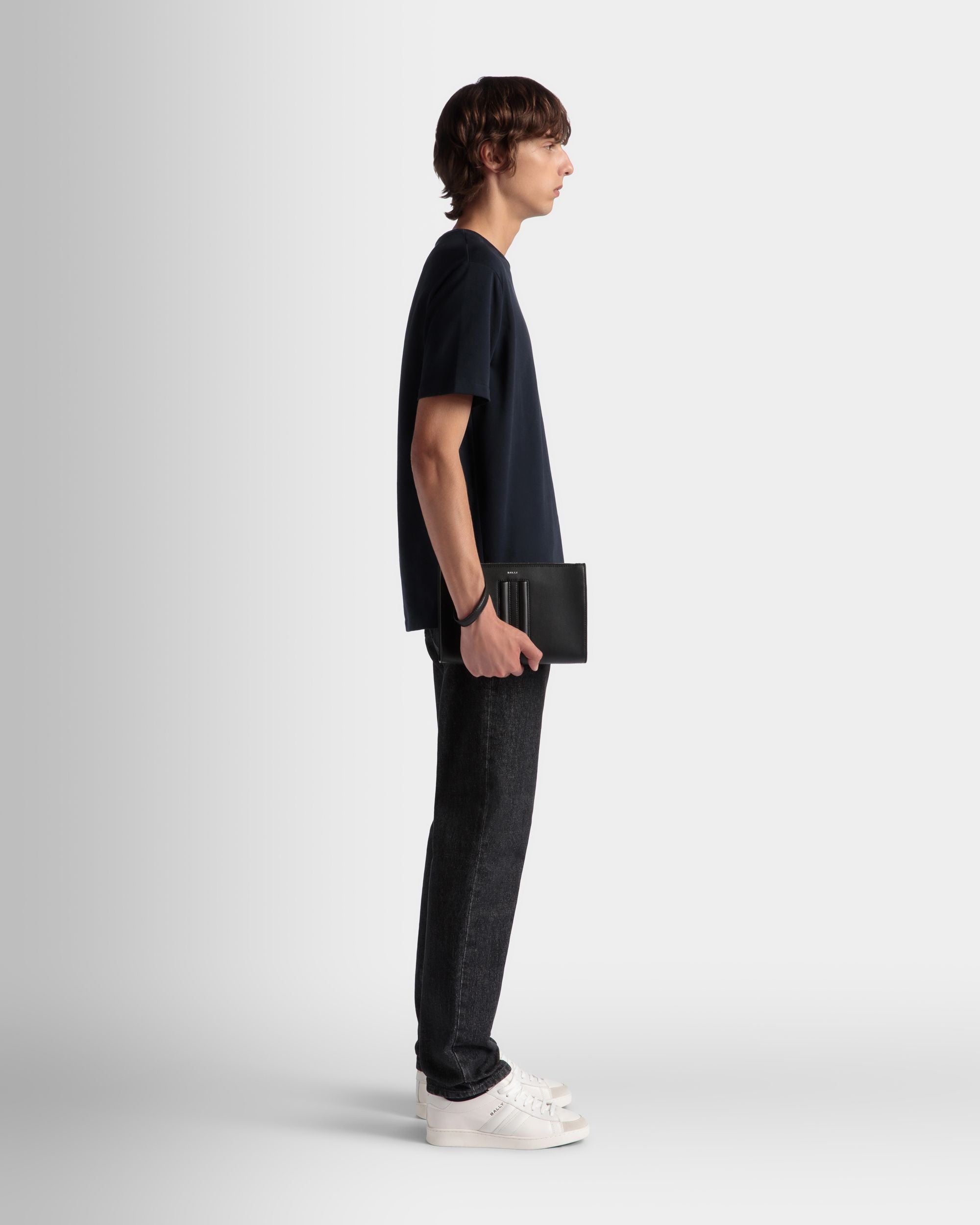 Bally Global - Mythos Pouch In Black Recycled Leather - Black