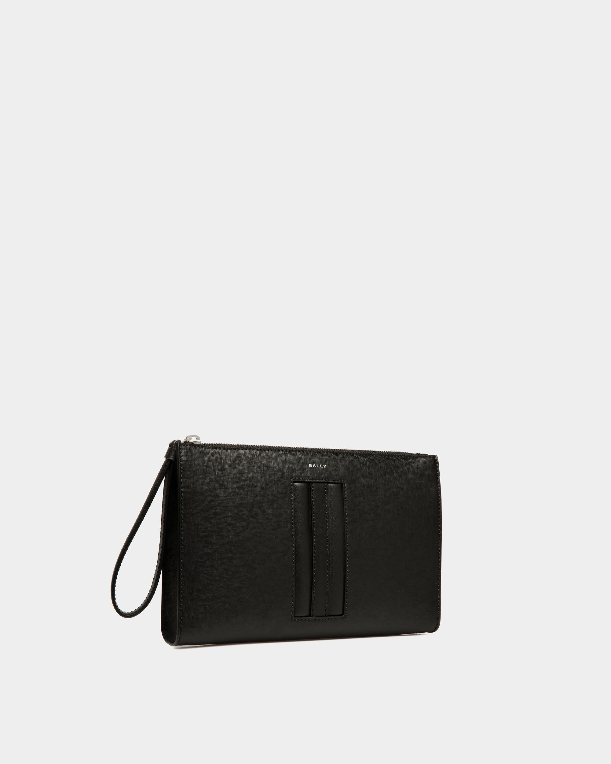 Bally Global - Mythos Pouch In Black Recycled Leather - Black
