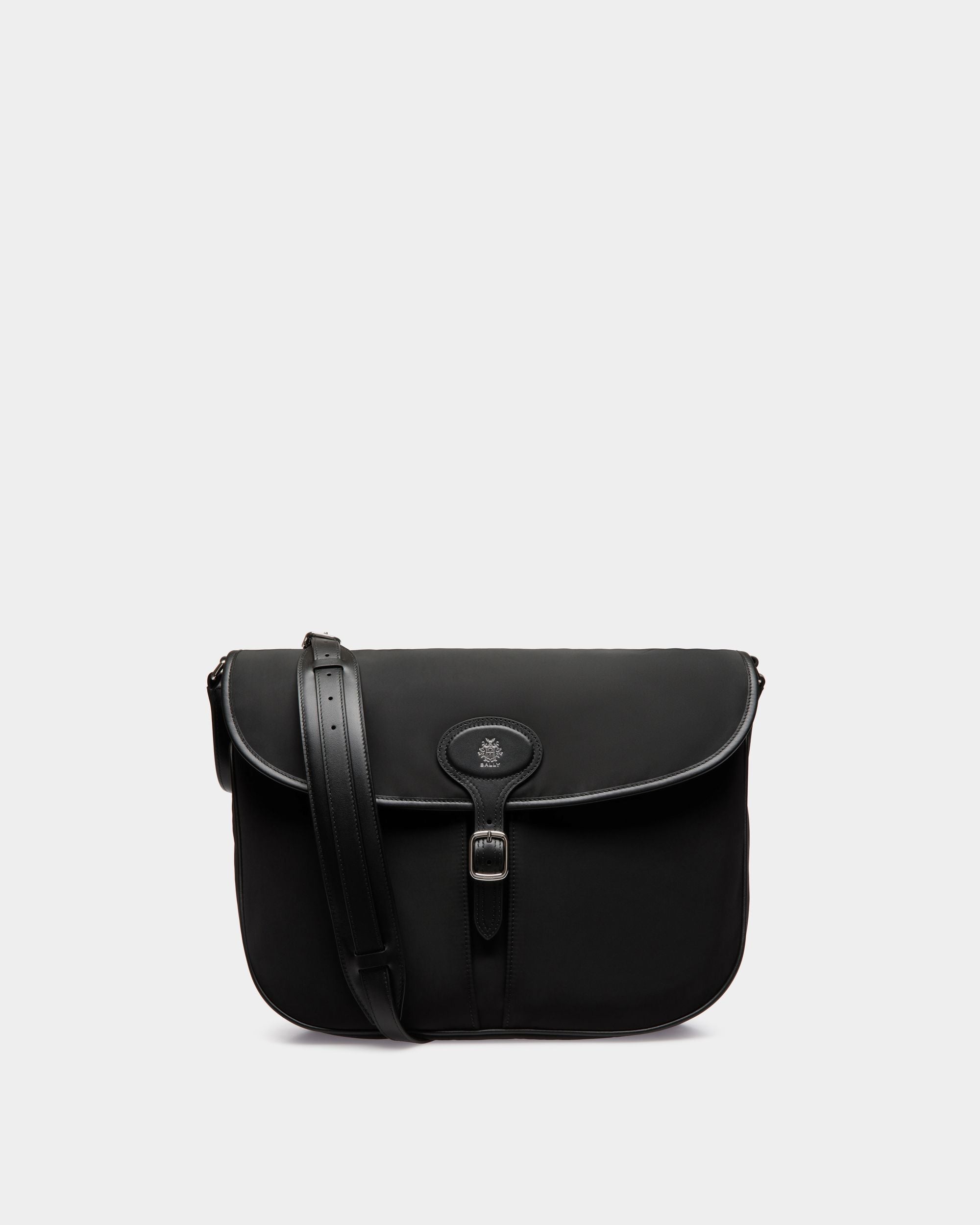 Bally Global - B-Light Crossbody Bag in Black Nylon and Leather - Black