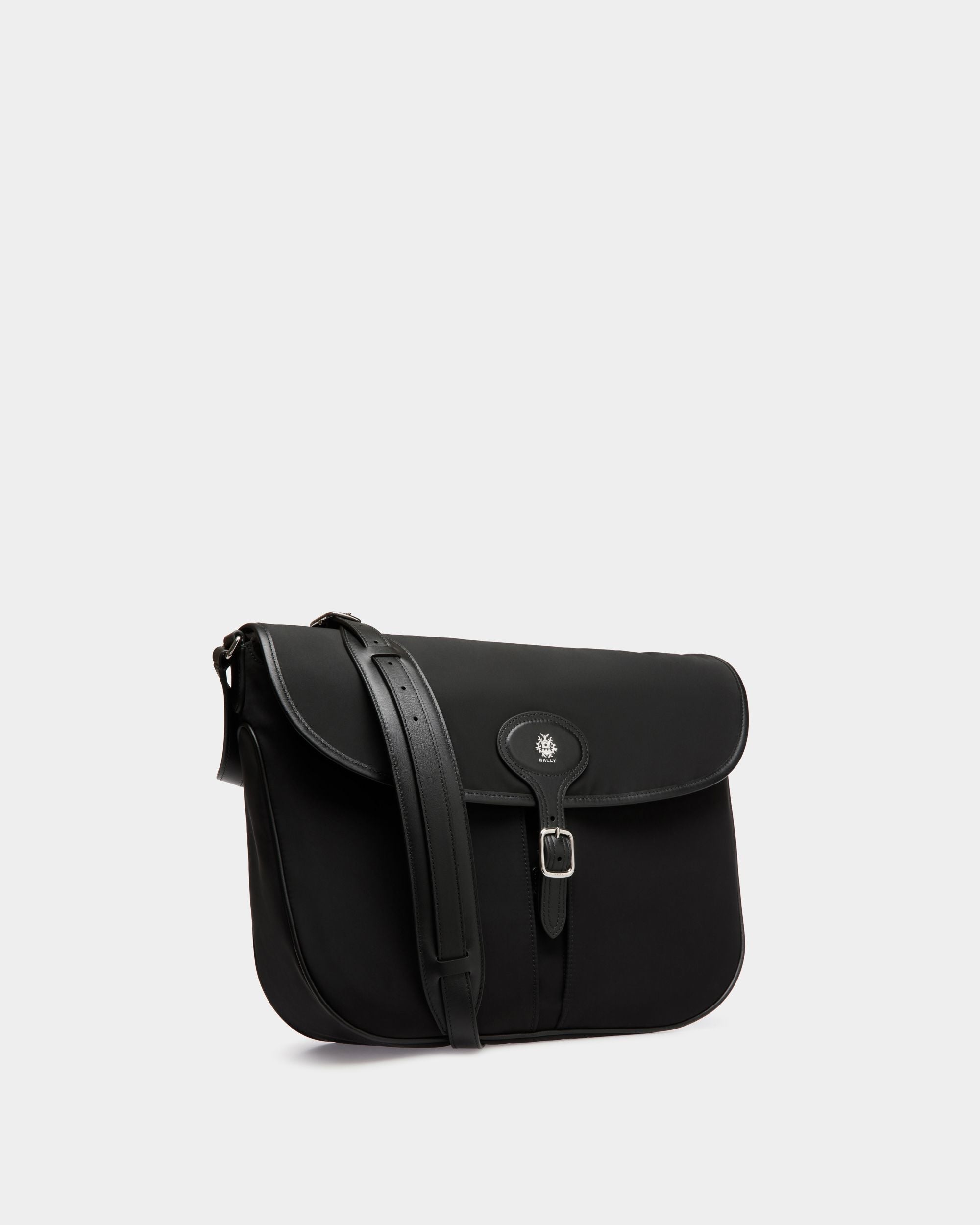 Bally Global - B-Light Crossbody Bag in Black Nylon and Leather - Black