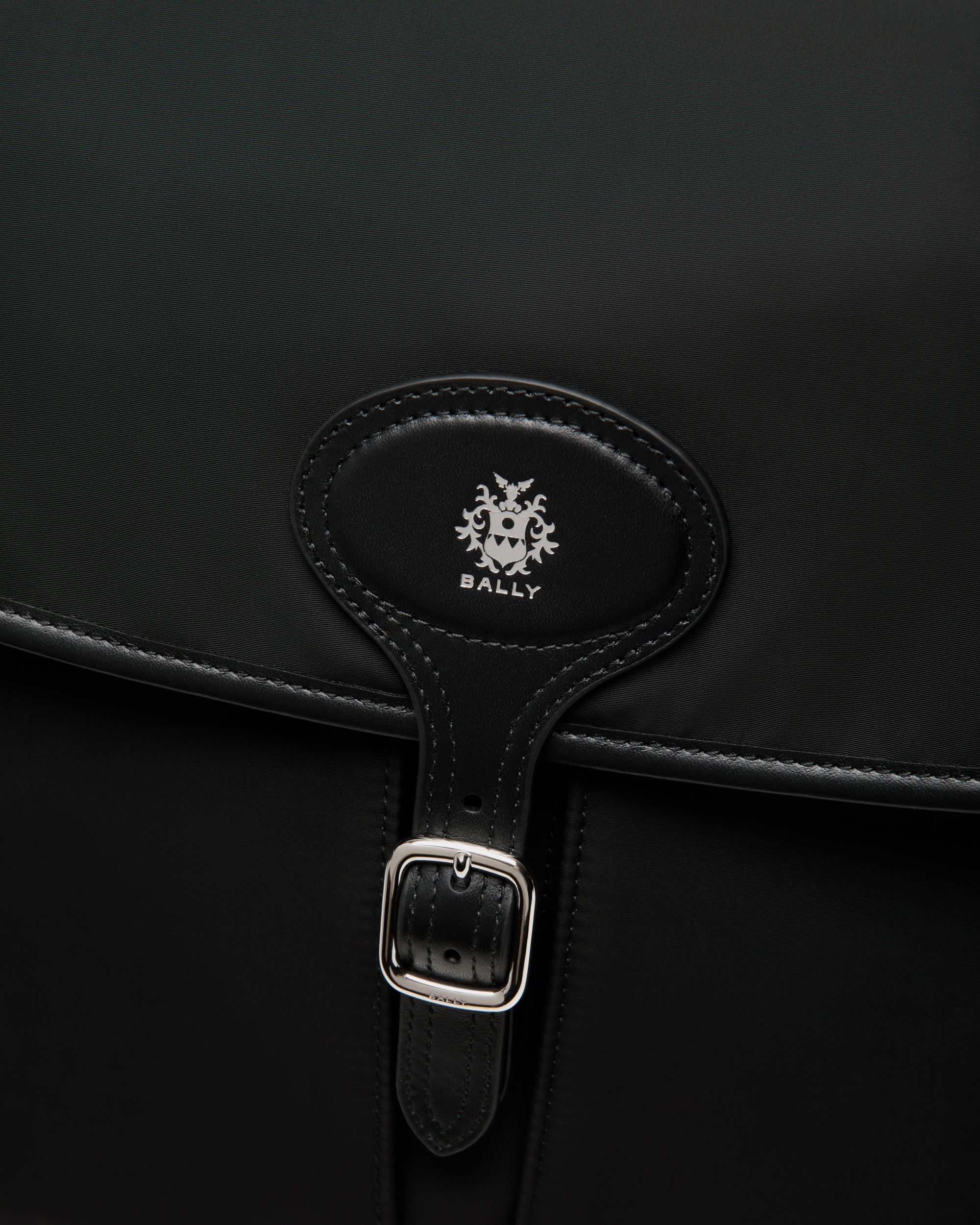 Bally Global - B-Light Crossbody Bag in Black Nylon and Leather - Black