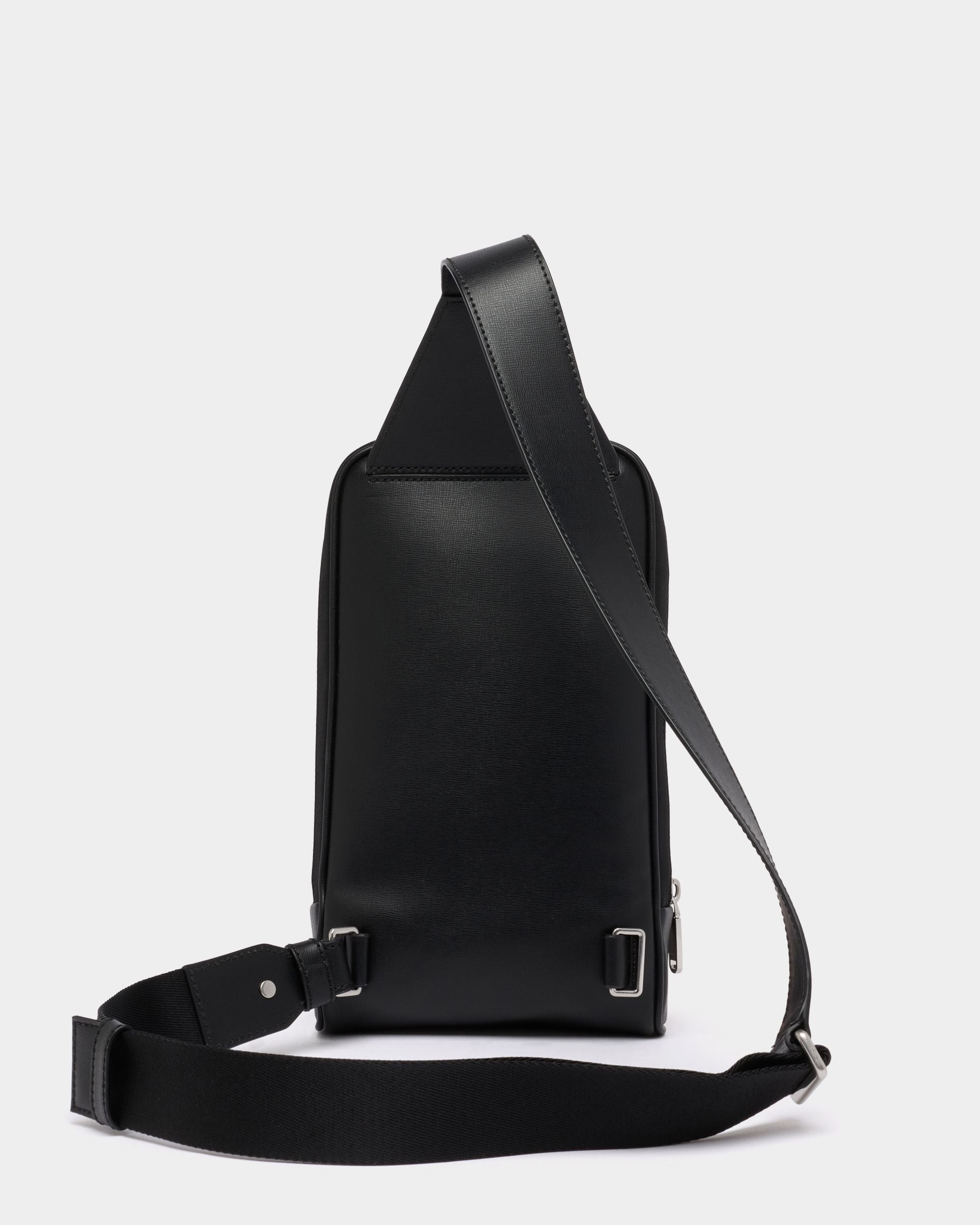 Bally Global - Vogel Sling Bag in Black Nylon and Recycled Leather - Black