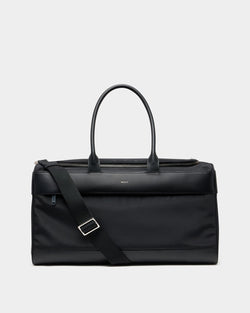 Vogel Duffle Bag in Black Nylon and Recycled Leather