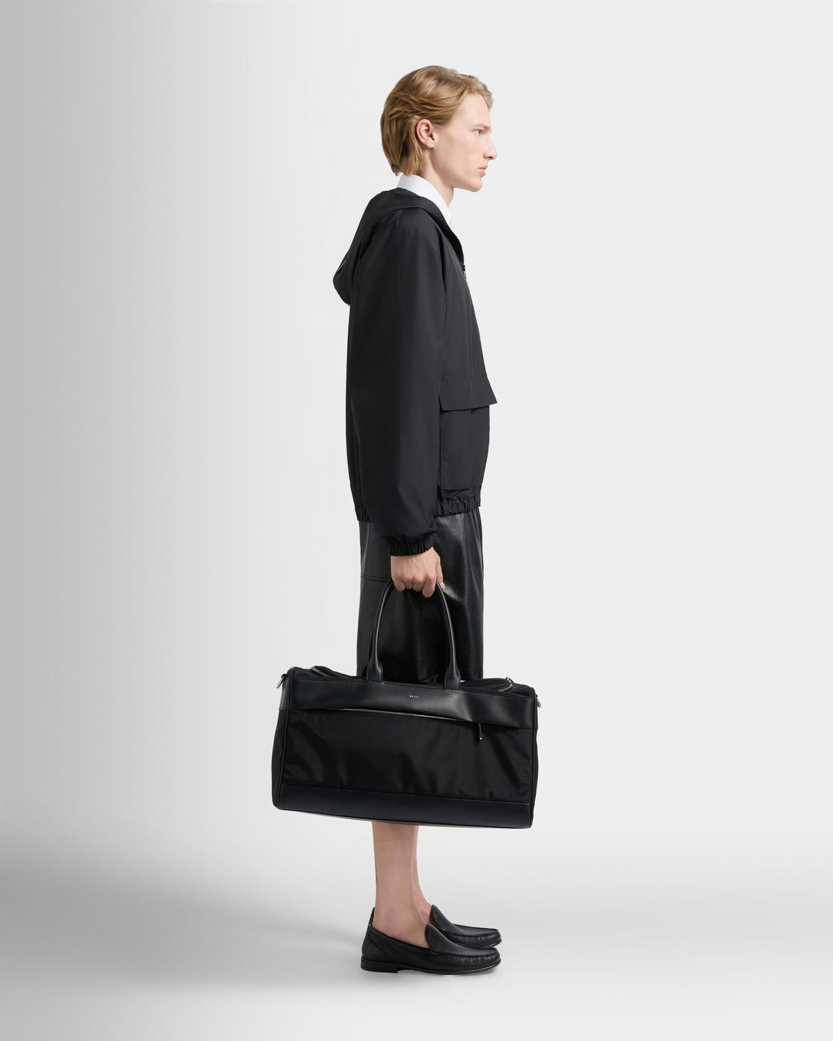 Bally Global - Vogel Duffle Bag in Black Nylon and Recycled Leather - Black