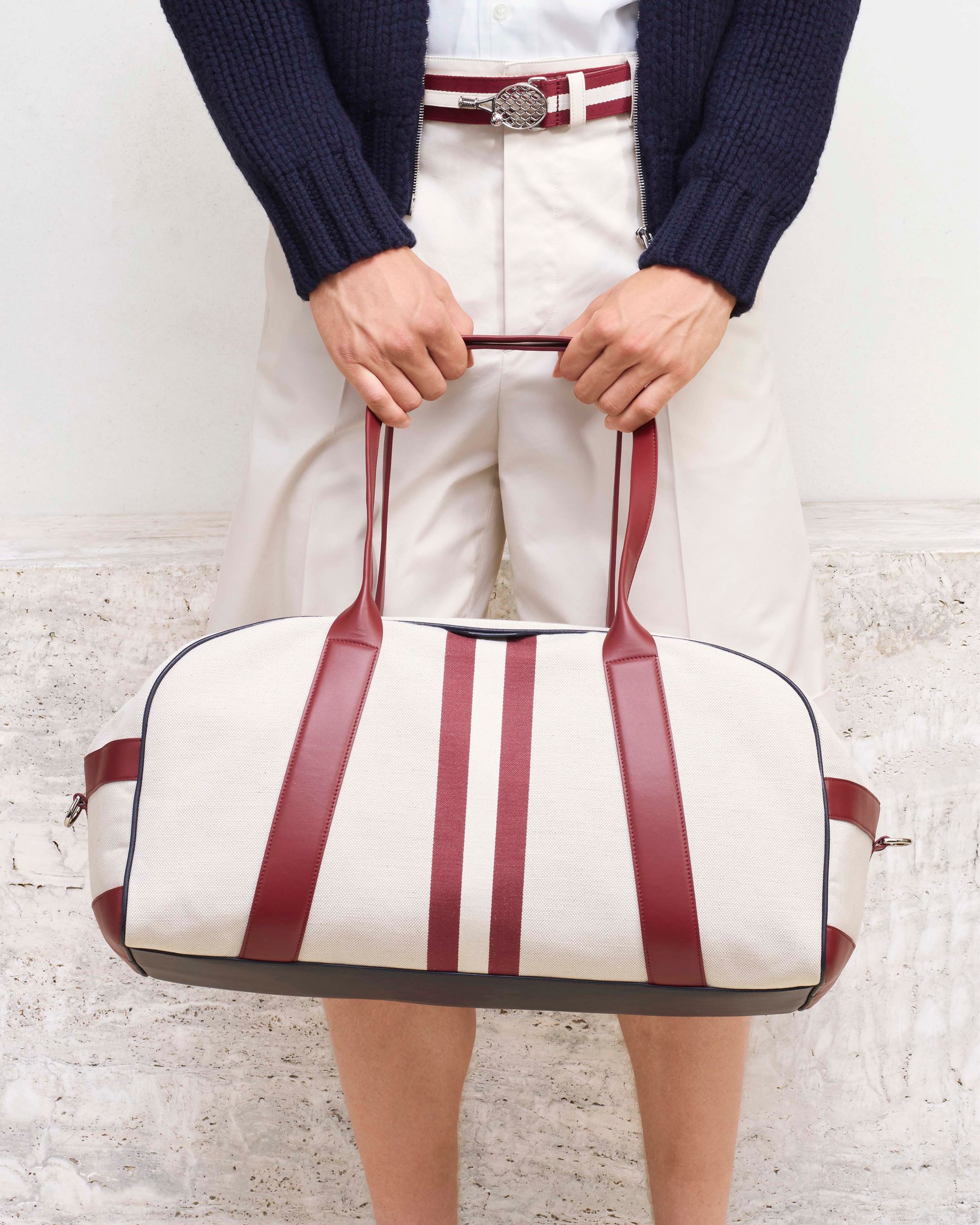 Bally Global - Tennis Collection ダッフルバッグ ナチュラルコットンキャンバス＆レザー - ベージュ