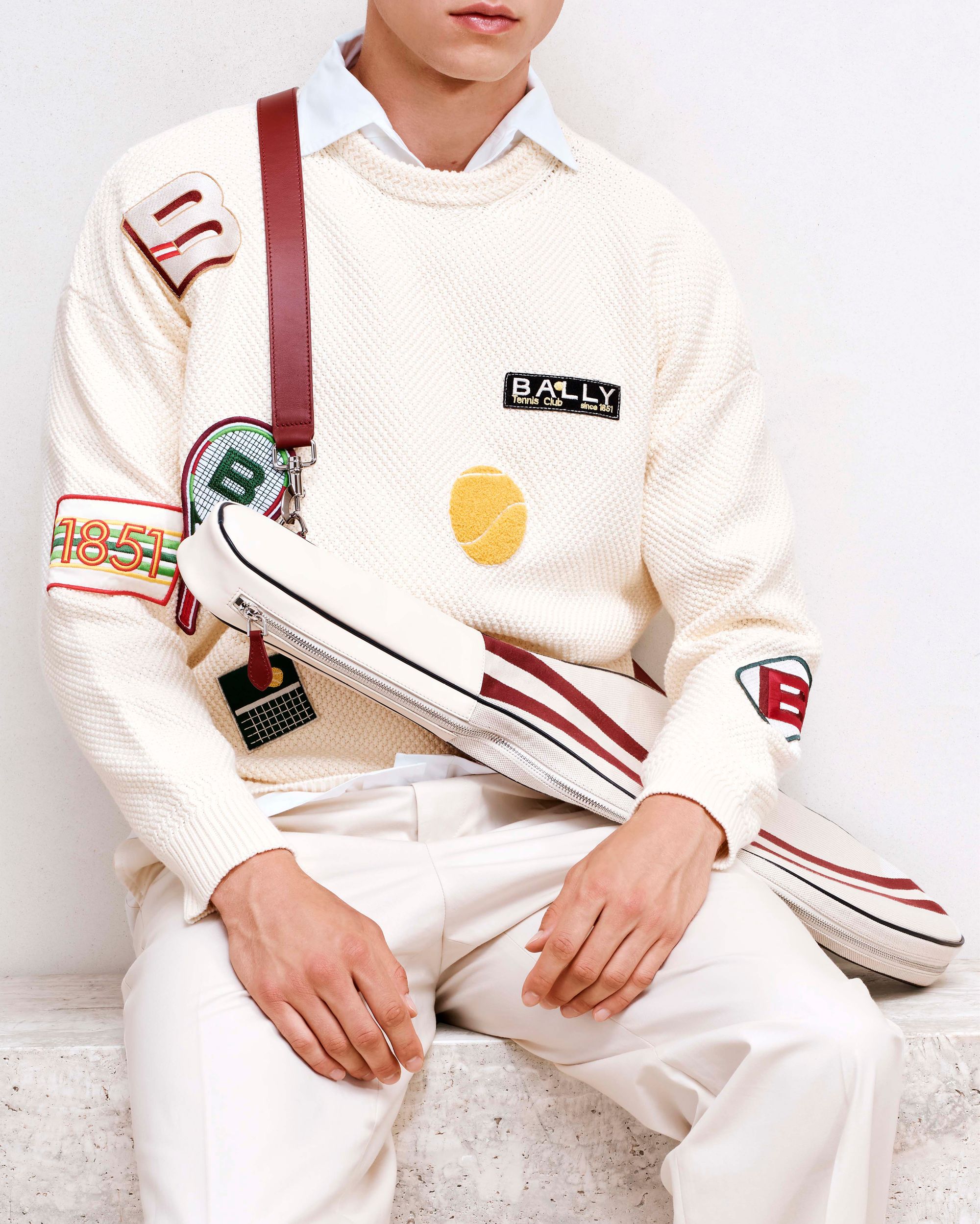 Bally Global - Tennis Collection ラケットケース ナチュラルコットンキャンバス＆レザー - ベージュ