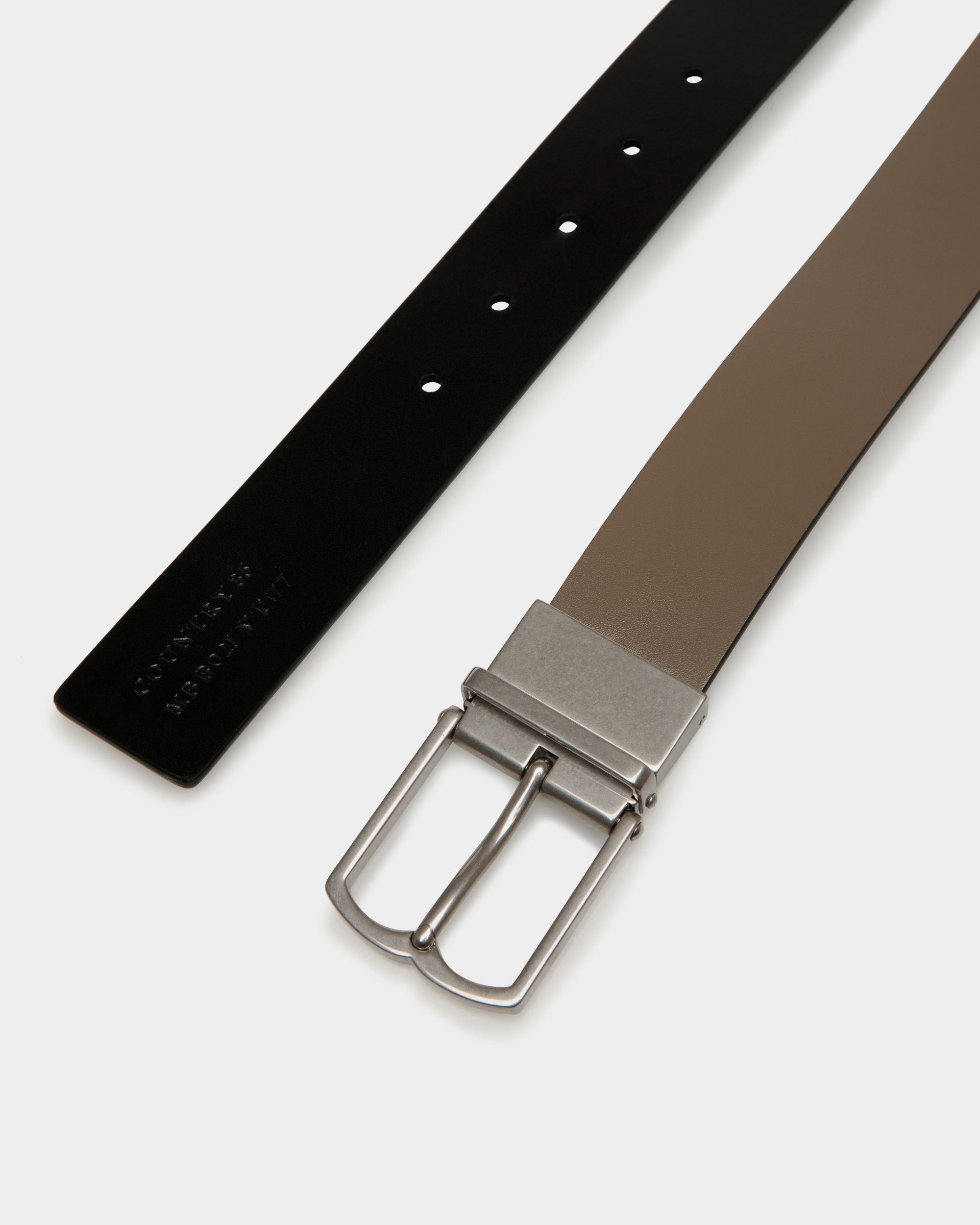 Bally Global - Country 35mm リバーシブル＆アジャスタブル ベルト ベージュ＆ブラック レザー - マルチカラー