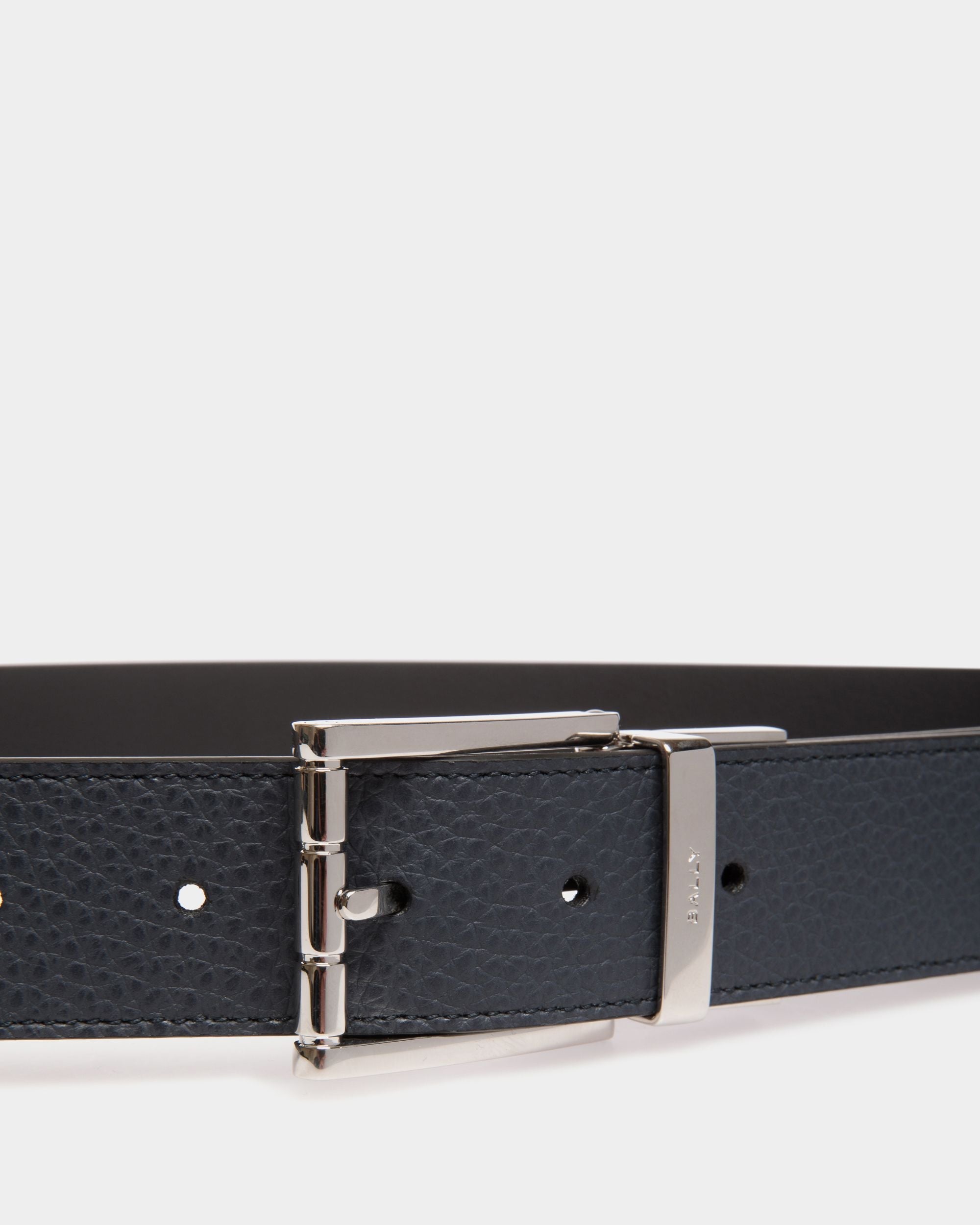 Bally Global - Astory 35mm Reversible And Adjustable Belt In Navy Blue And Black Leather - Multicolor