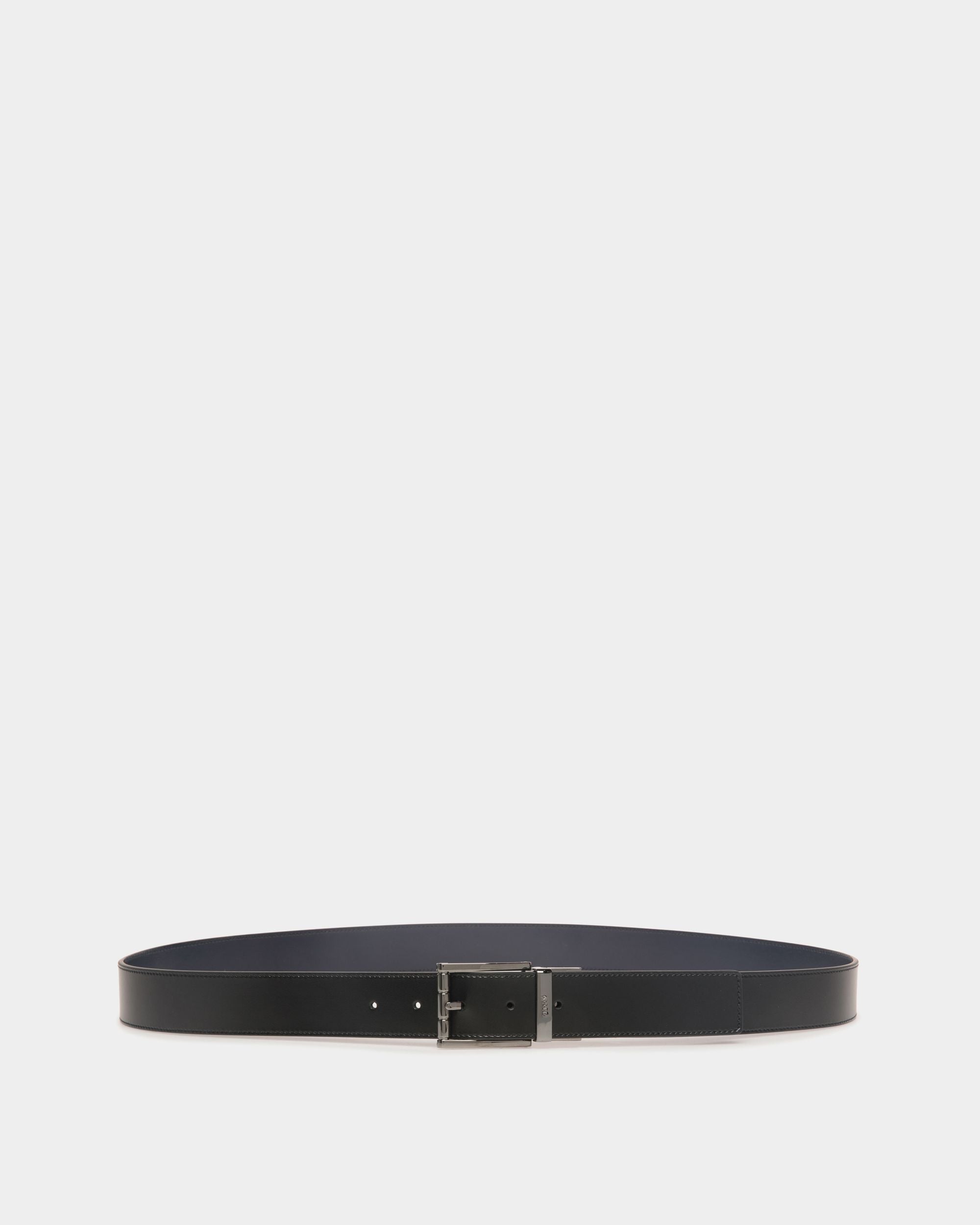 Bally Global - Astory 35mm Reversible And Adjustable Belt In Black And Navy Blue Leather - Multicolor