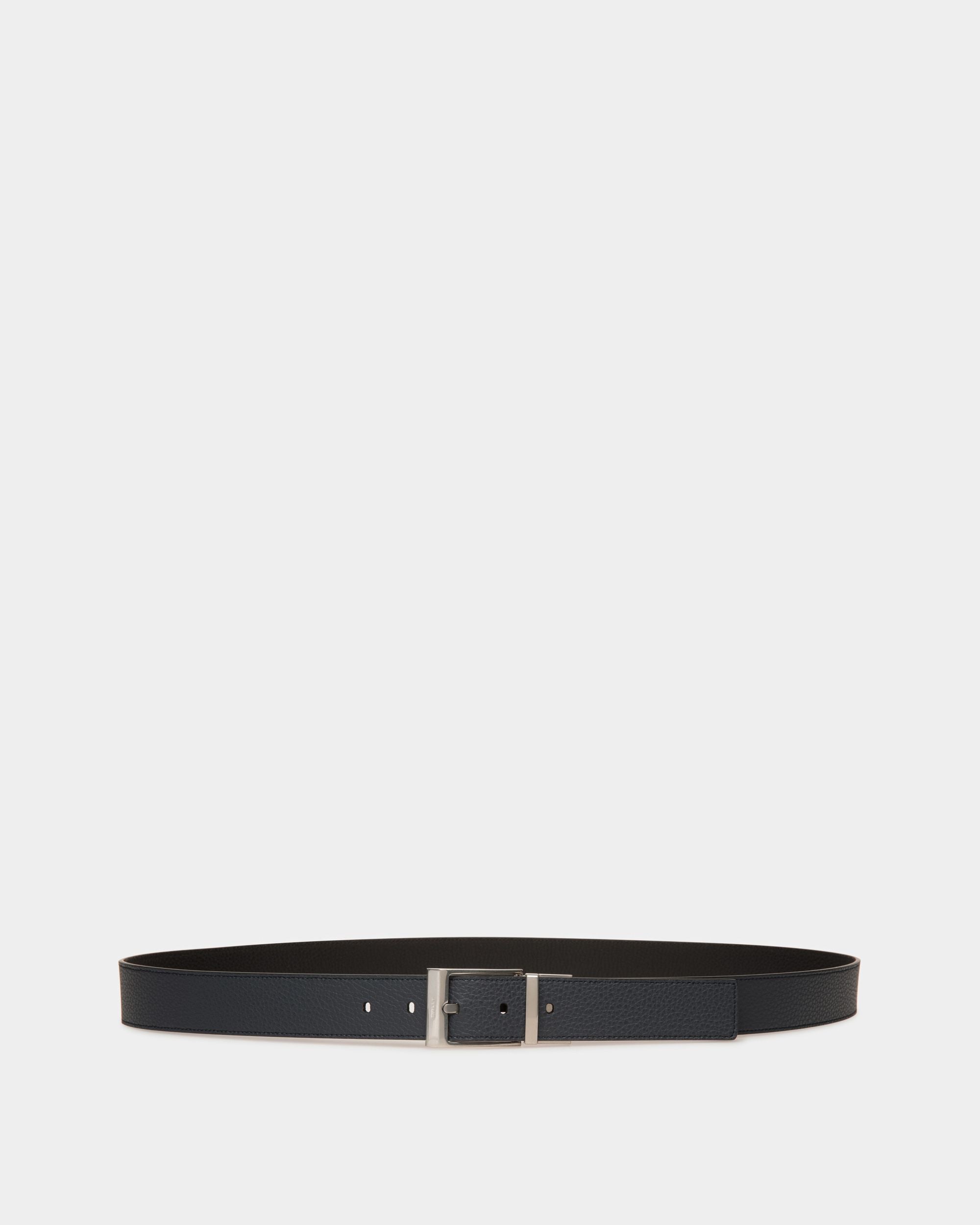 Bally Global - Dress Belt In Midnight And Black Leather - Blue