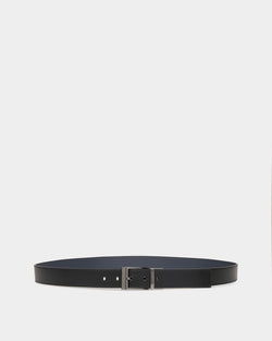 Shiffie 35mm Reversible And Adjustable Belt in Black And Navy Blue Leather