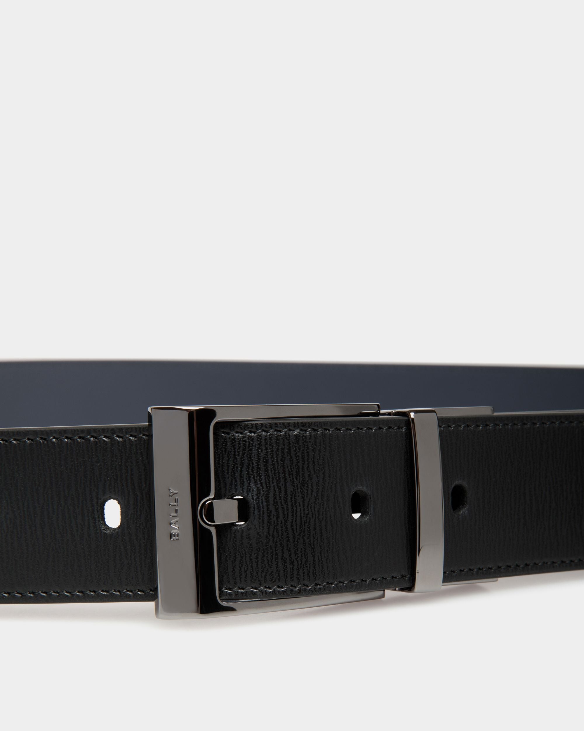 Bally Global - Shiffie 35mm Reversible And Adjustable Belt in Black And Navy Blue Leather - Multicolor