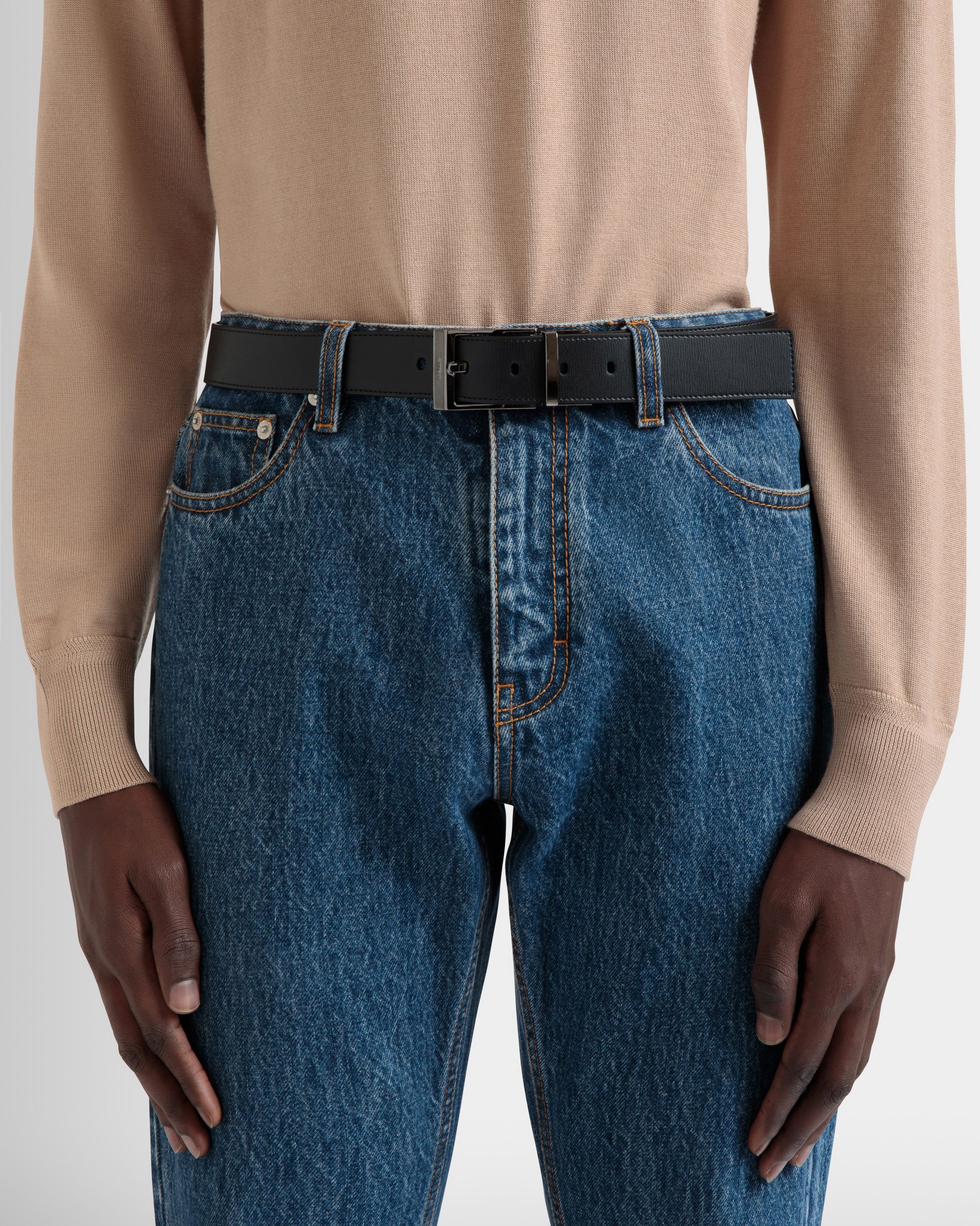 Bally Global - Shiffie 35mm Reversible And Adjustable Belt in Black And Navy Blue Leather - Multicolor