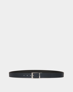 Shiffie 35mm Reversible And Adjustable Belt in Navy Blue And Black Leather