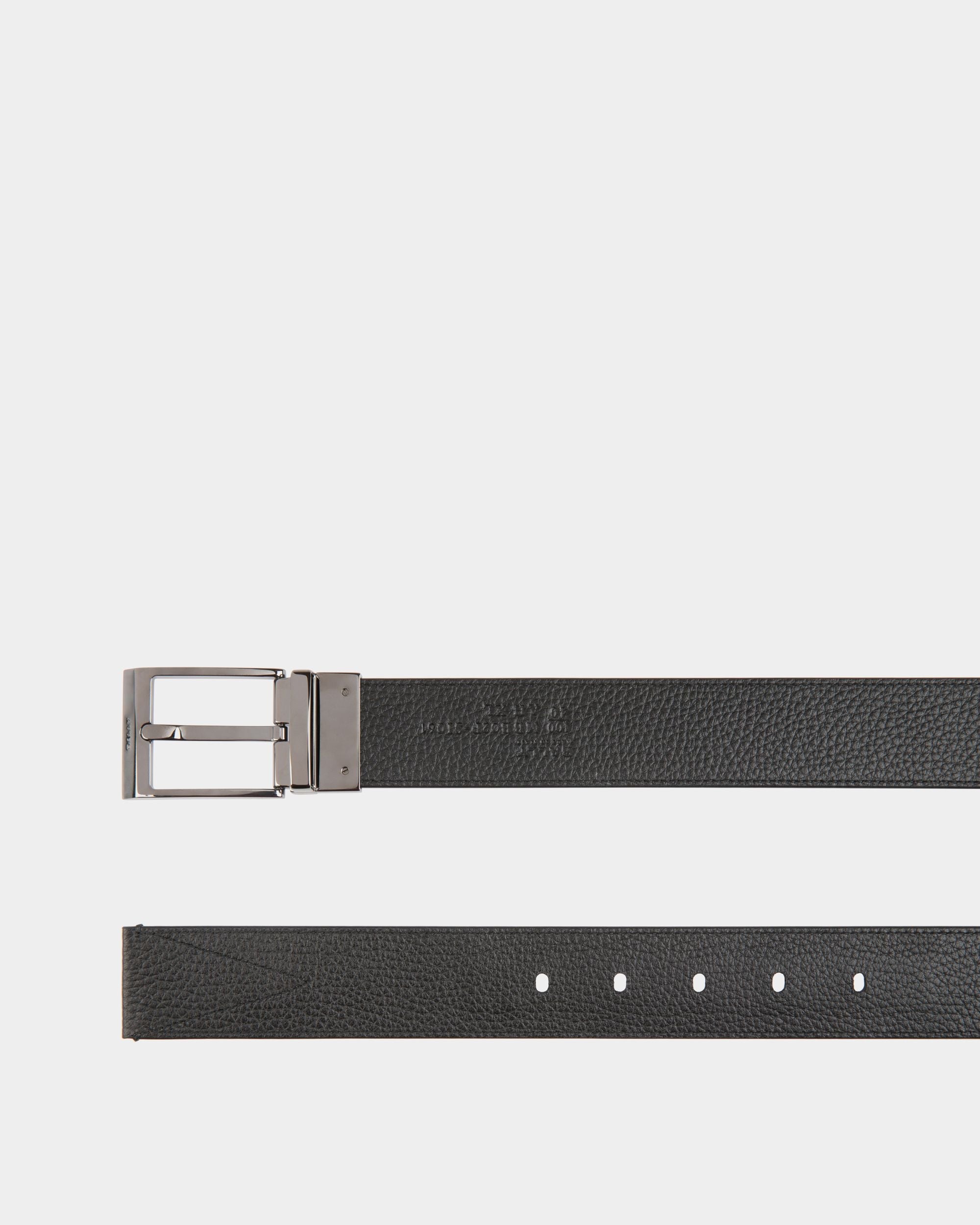 Bally Global - Shiffie 35mm Reversible Belt in Red and White Fabric And Black Leather - Multicolor