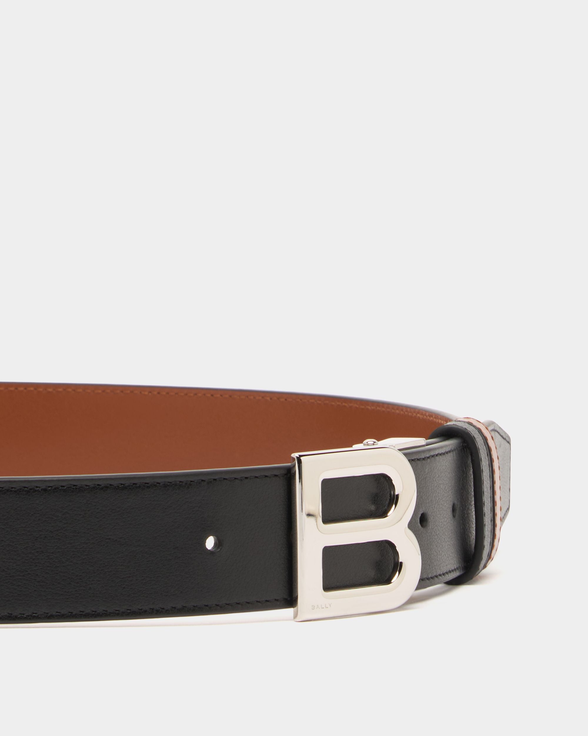 Bally Global - B Logo アジャスタブル＆リバーシブルベルト ブラック＆ブラウンレザー - マルチカラー