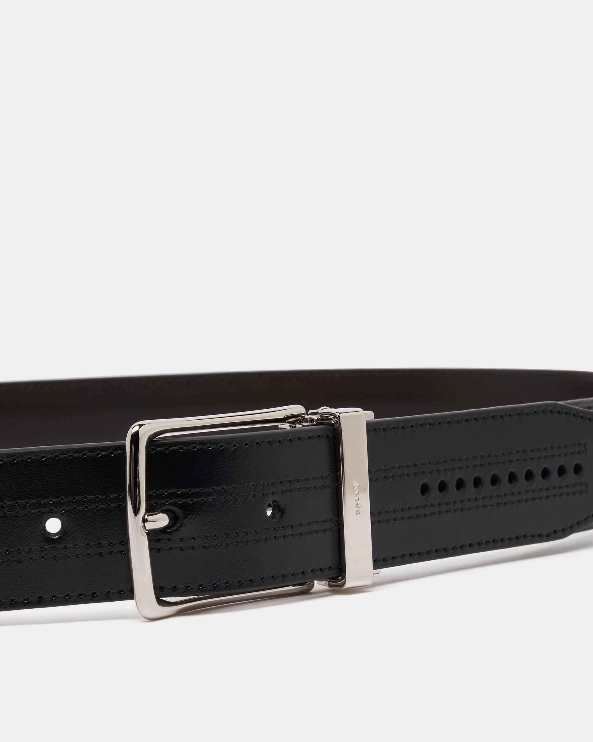 Bally Global - Ketter 35mm アジャスタブル＆リバーシブル ベルト ブラック＆エバノブラウン レザー - マルチカラー