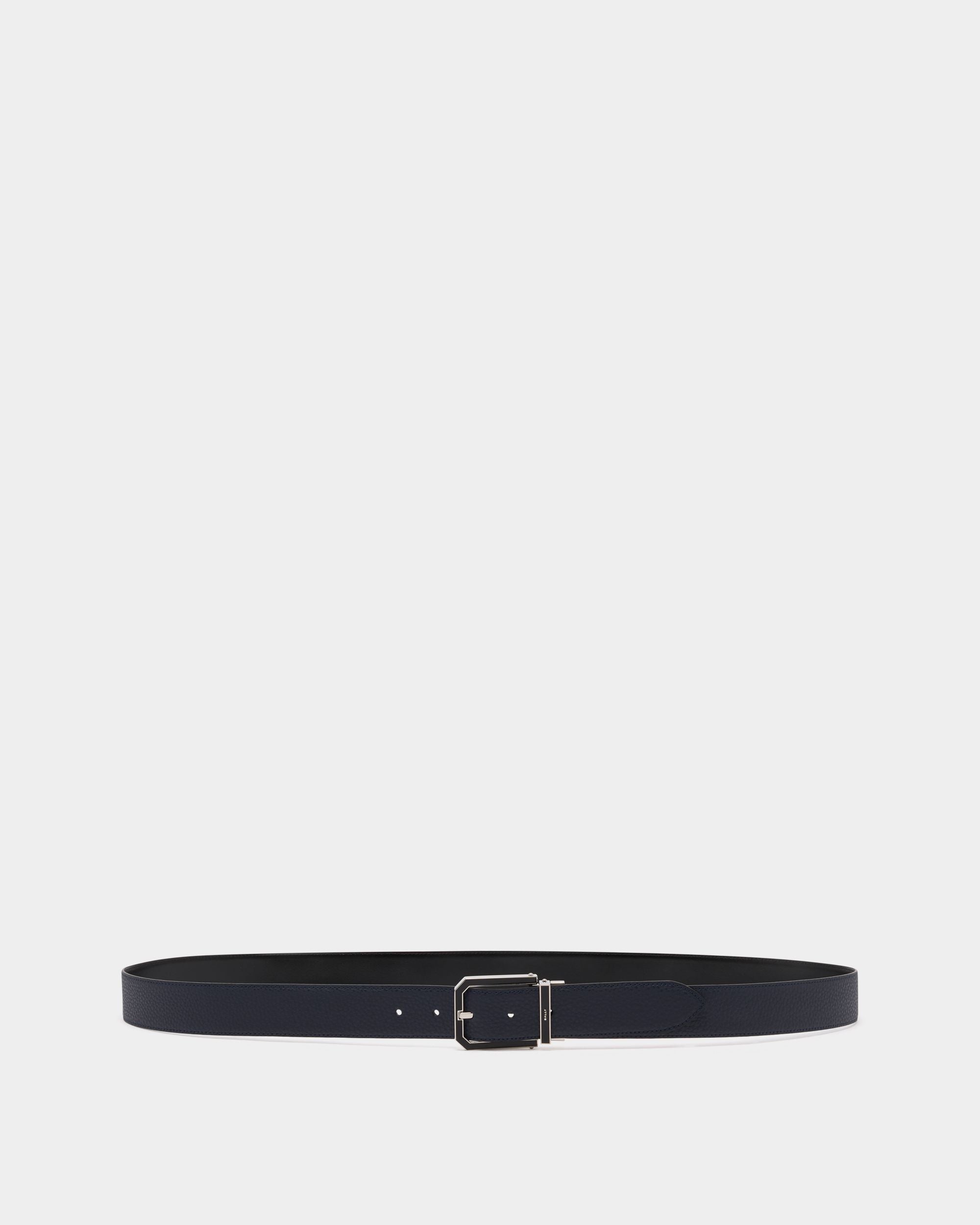 Bally Global - Beryl 35 mm Adjustable And Reversible Belt in Navy Blue And Black Leather - Multicolor