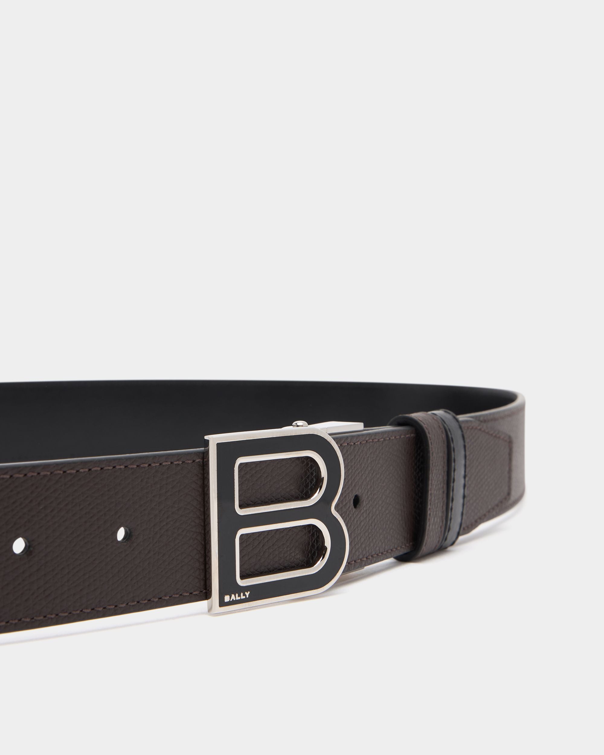 Bally Global - B Logo 35mm Adjustable And Reversible Belt in Ebano And Black Leather - Multicolor
