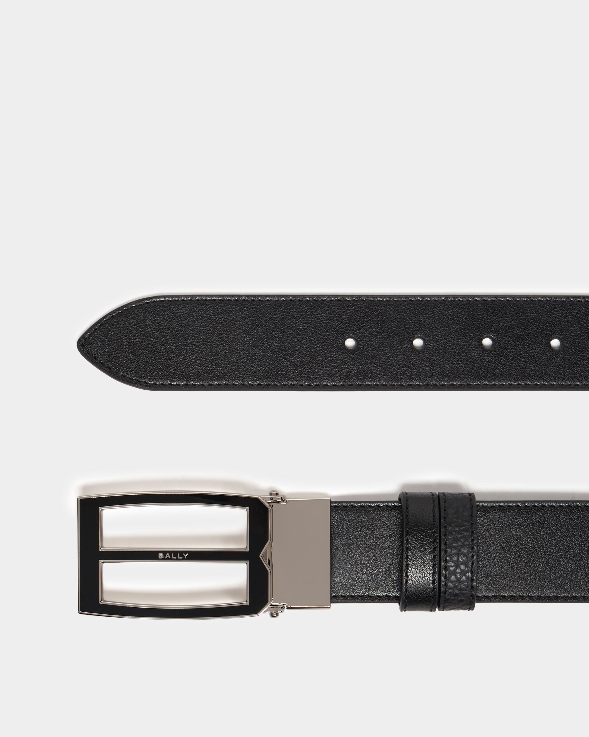 Bally Global - Bally Iconic Buckle アジャスタブル＆リバーシブルベルト ブラックレザー - ブラック