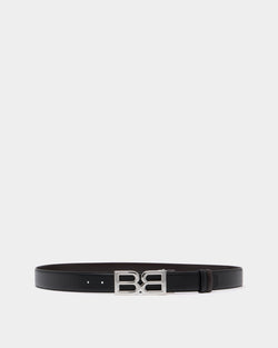 B Twice 35 mm Adjustable And Reversible Belt in Black And Ebono Leather