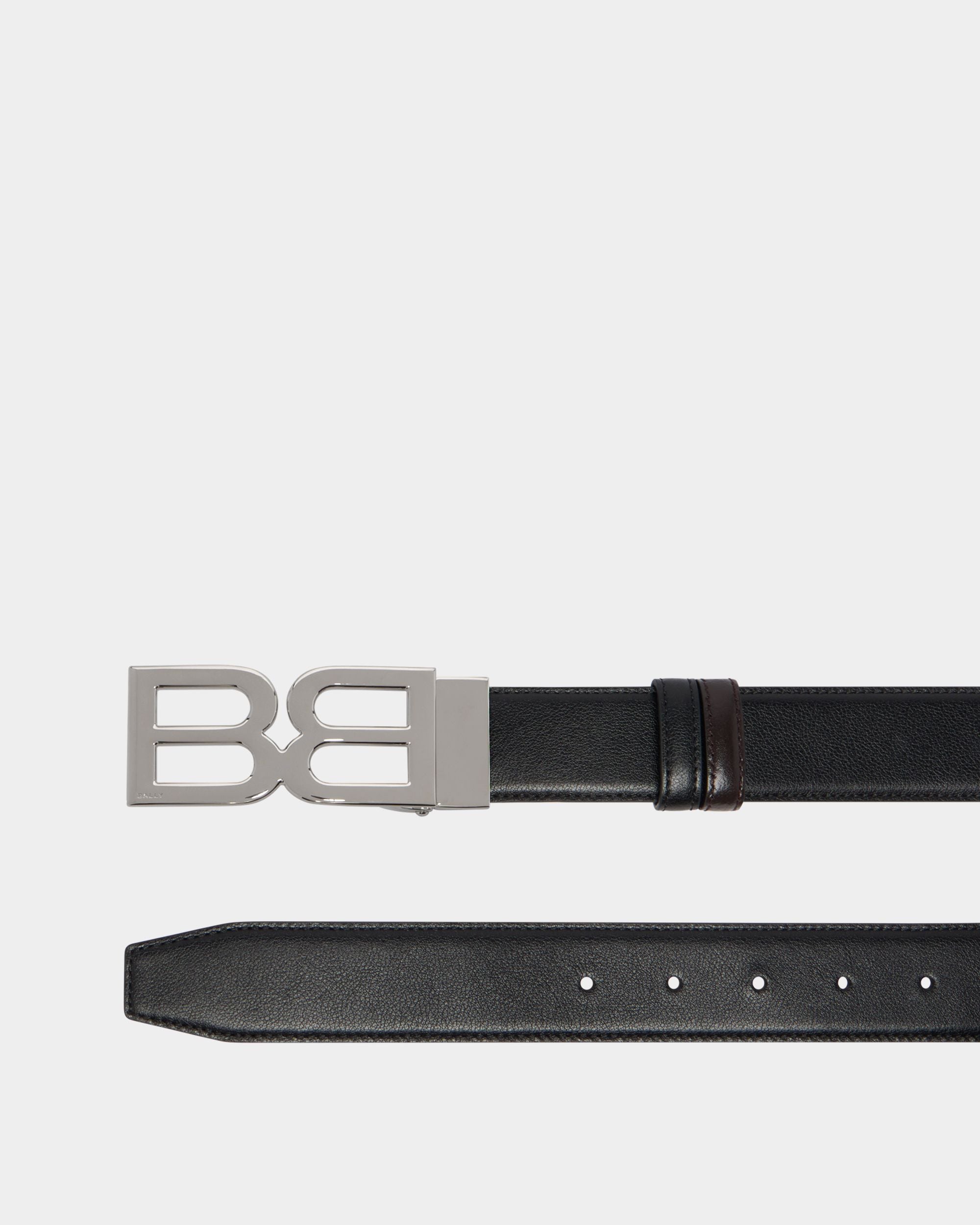 Bally Global - B Twice 35 mm Adjustable And Reversible Belt in Black And Ebono Leather - Multicolor