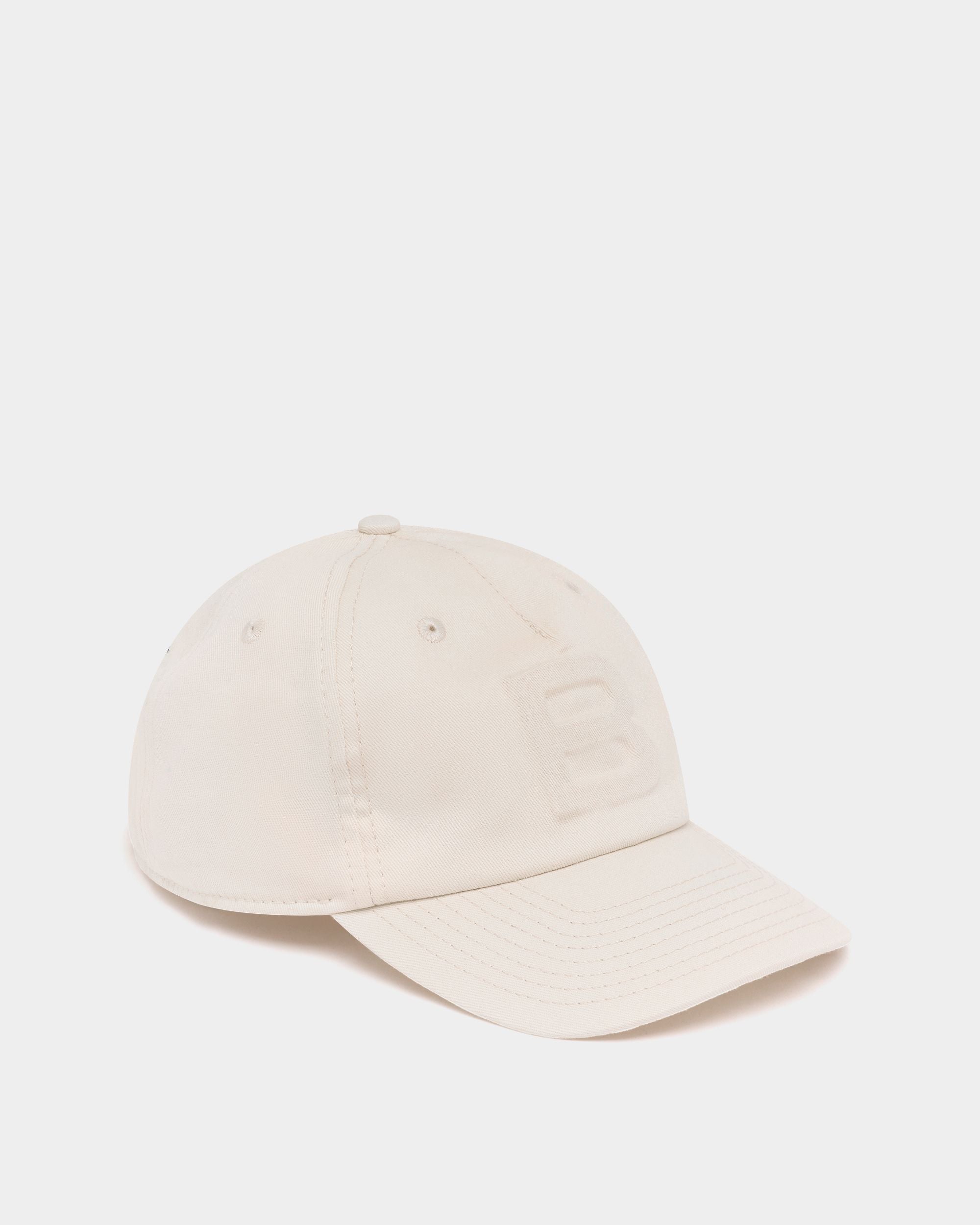Bally Global - Baseball Hat in Ivory Cotton With a Debossed Logo - White