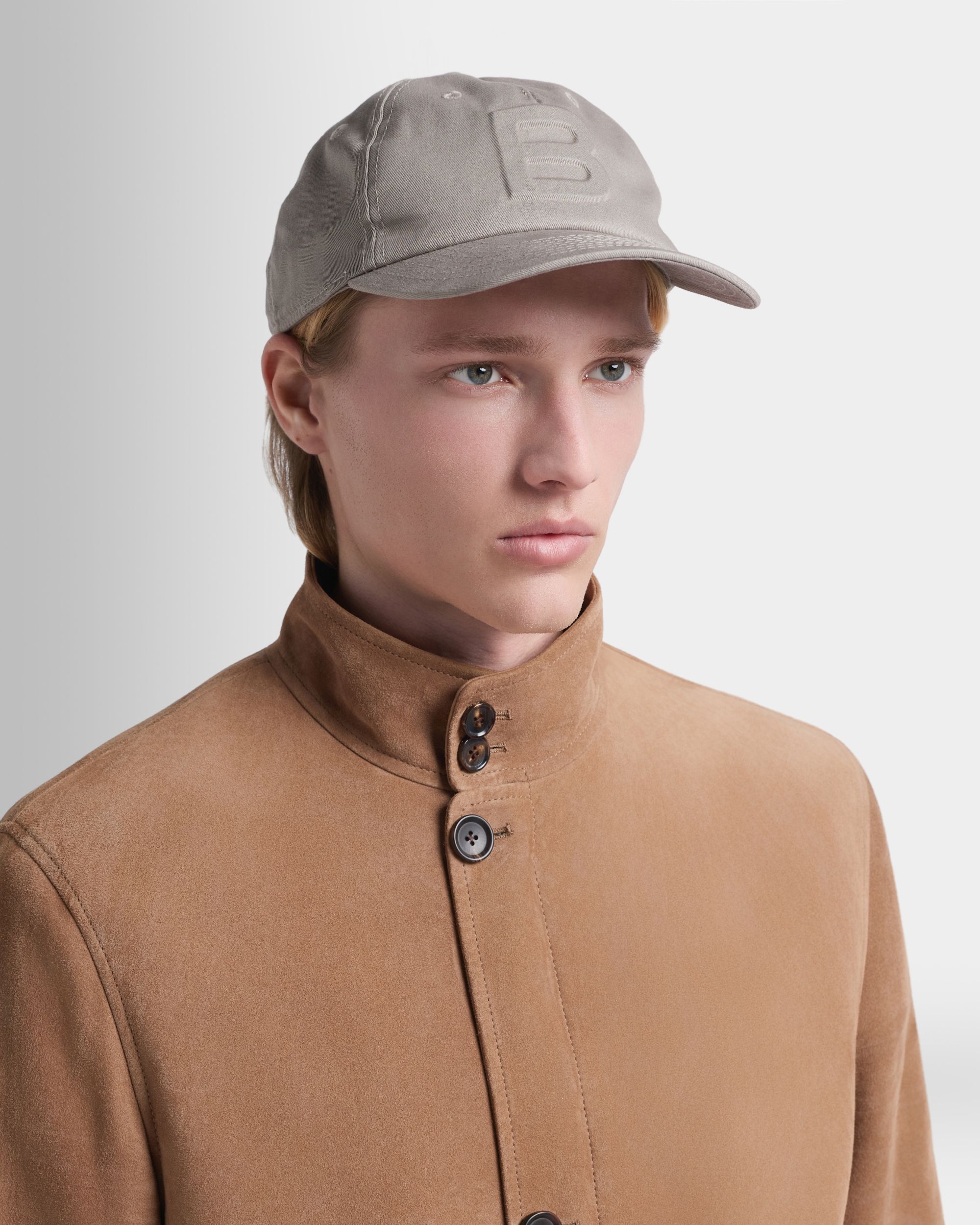 Bally Global - ベースボールハット ライトグレーコットン デボスロゴ - グレー