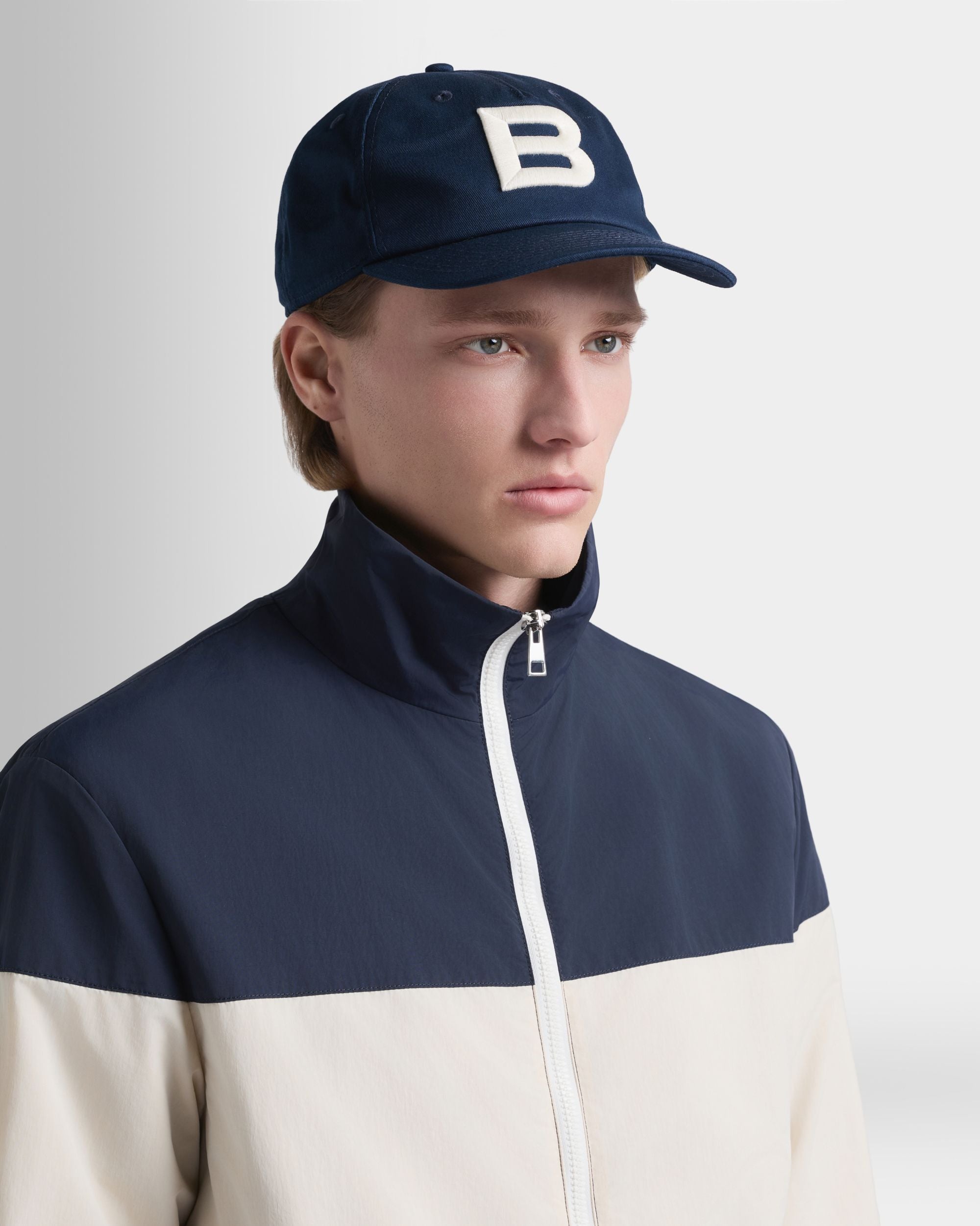 Bally Global - Baseball Hat in Navy Blue Cotton With a Logo - Blue