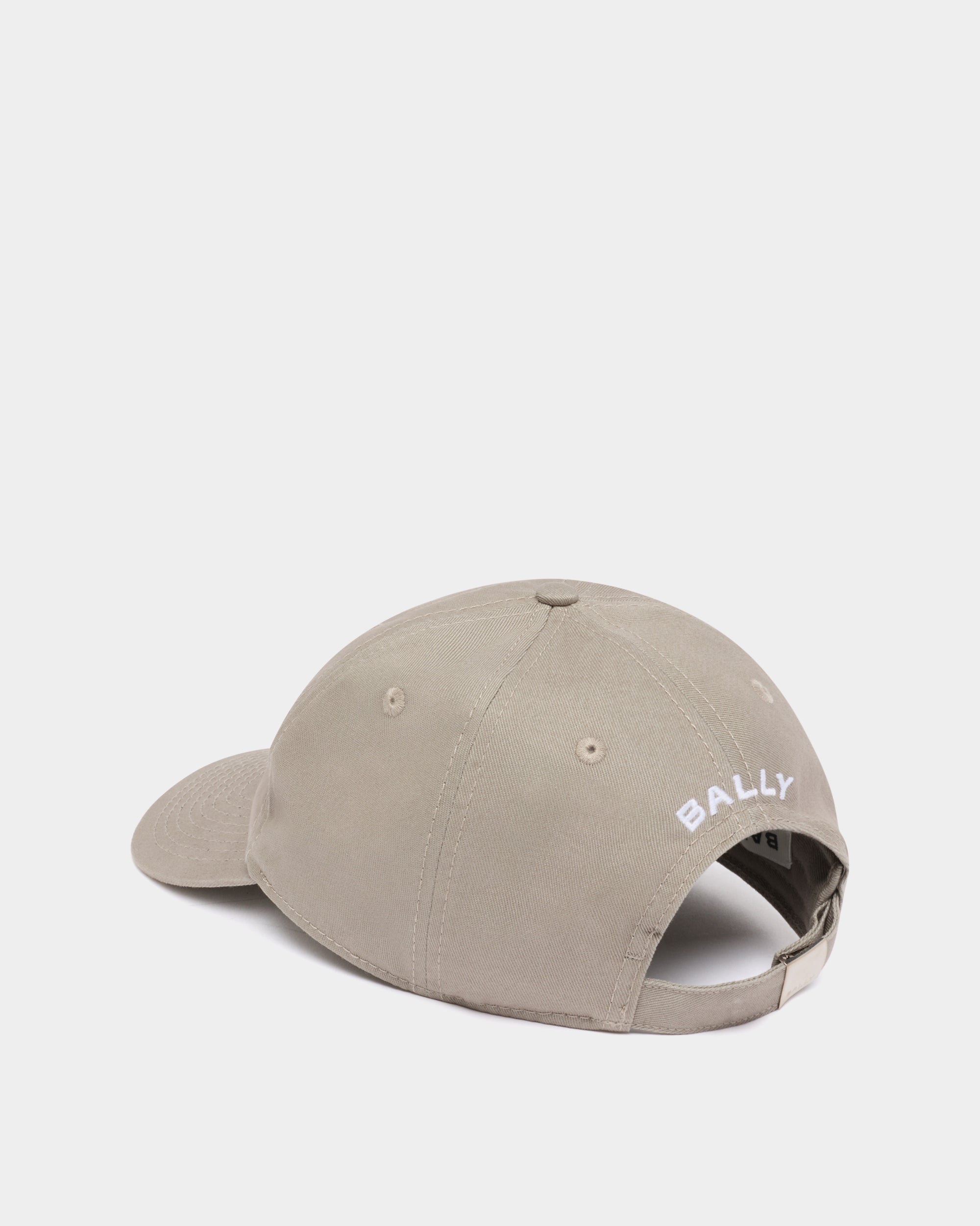 Bally Global - Baseball Hat in Grey Melange Cotton With the Bally Crest - Grey