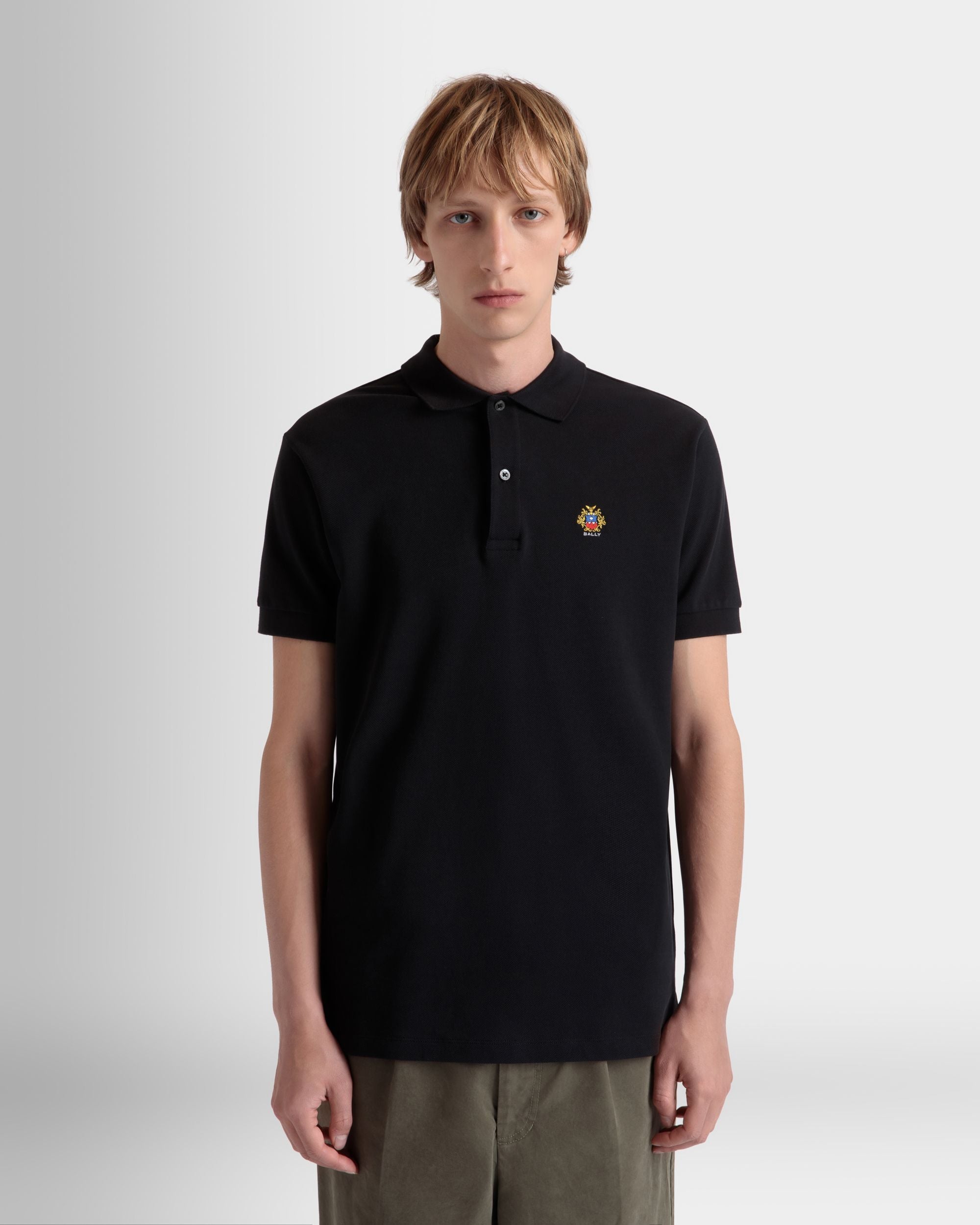 Bally Global - ポロシャツ Ballyクレストロゴ ブラック コットン - ブラック
