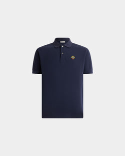 Polo Shirt in Navy Blue Cotton
