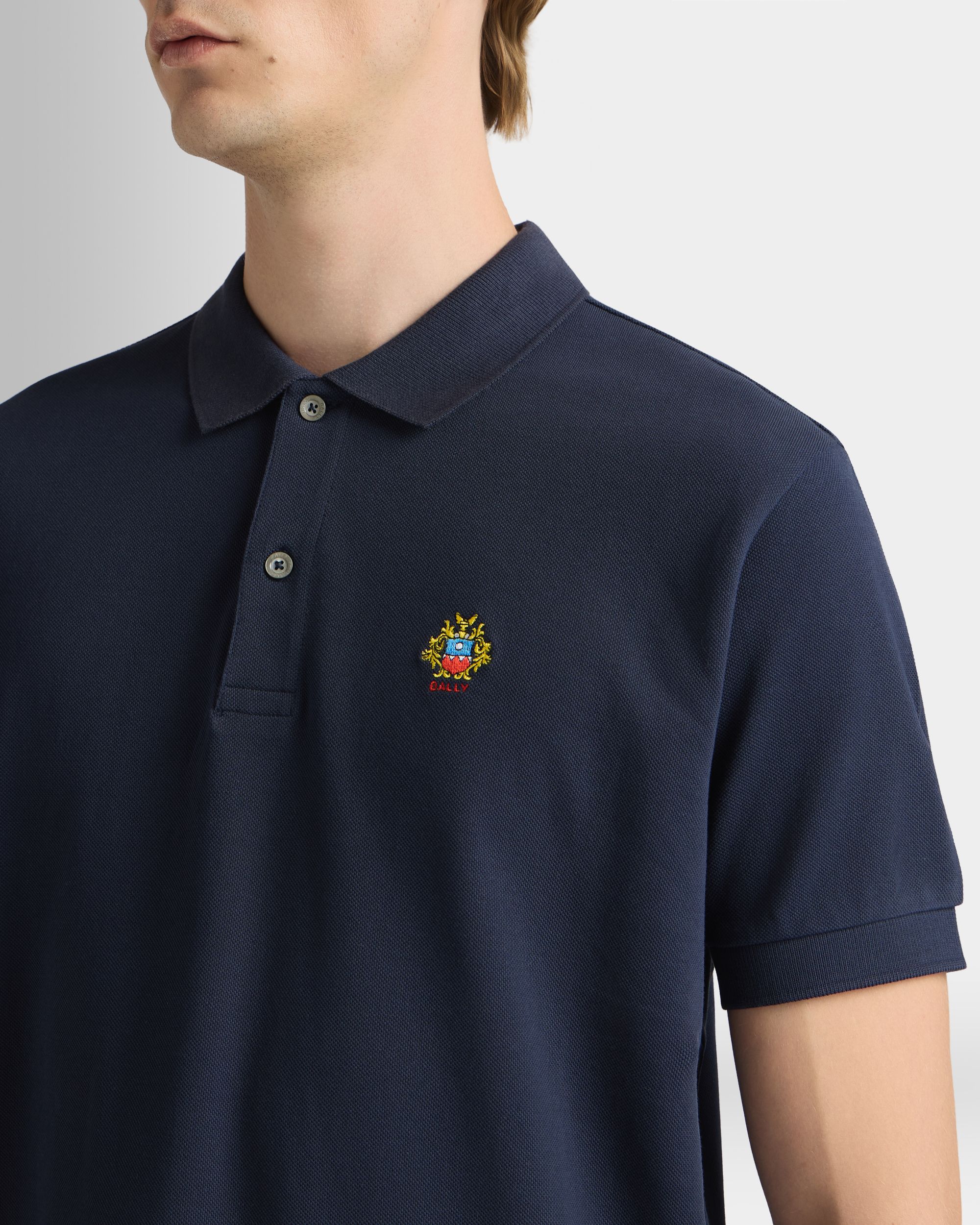 Bally Global - Polo Shirt in Navy Blue Cotton - Blue