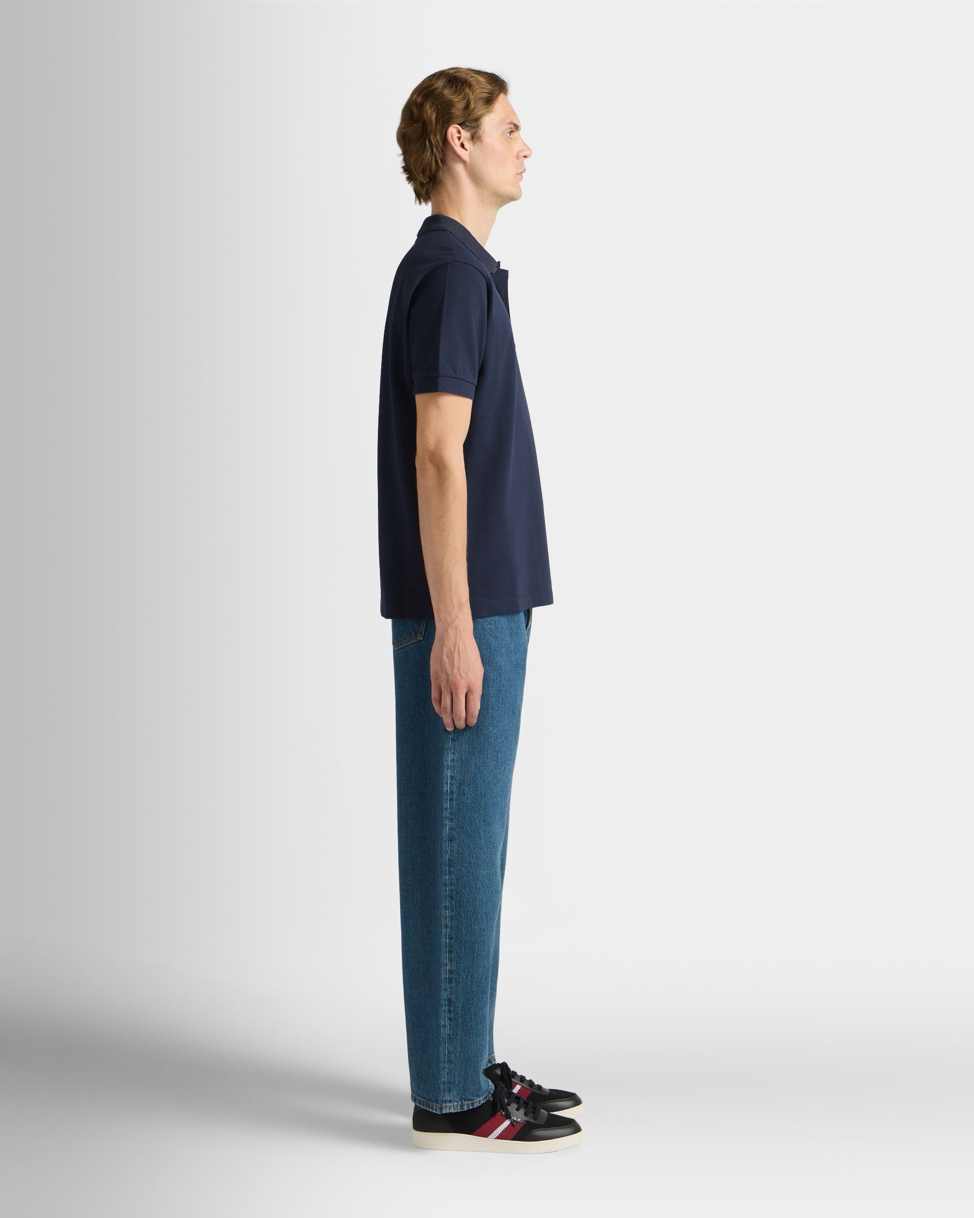 Bally Global - Polo Shirt in Navy Blue Cotton - Blue