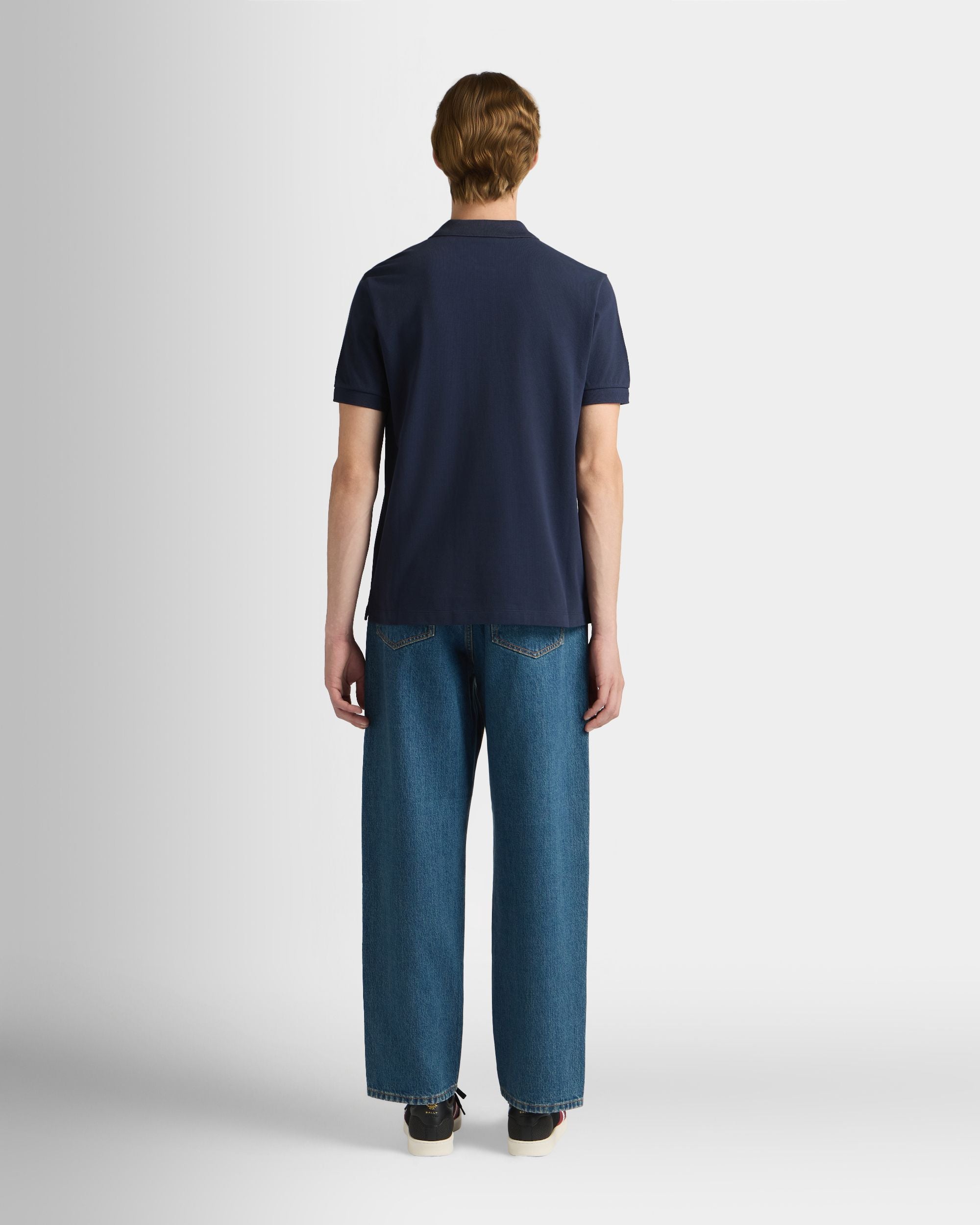 Bally Global - Polo Shirt in Navy Blue Cotton - Blue