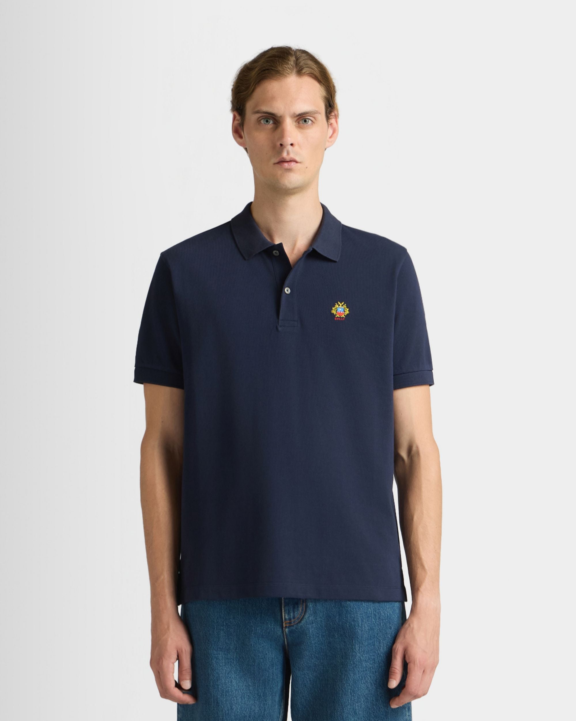 Bally Global - Polo Shirt in Navy Blue Cotton - Blue