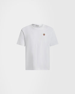 T-Shirt in White Cotton with a Bally Crest