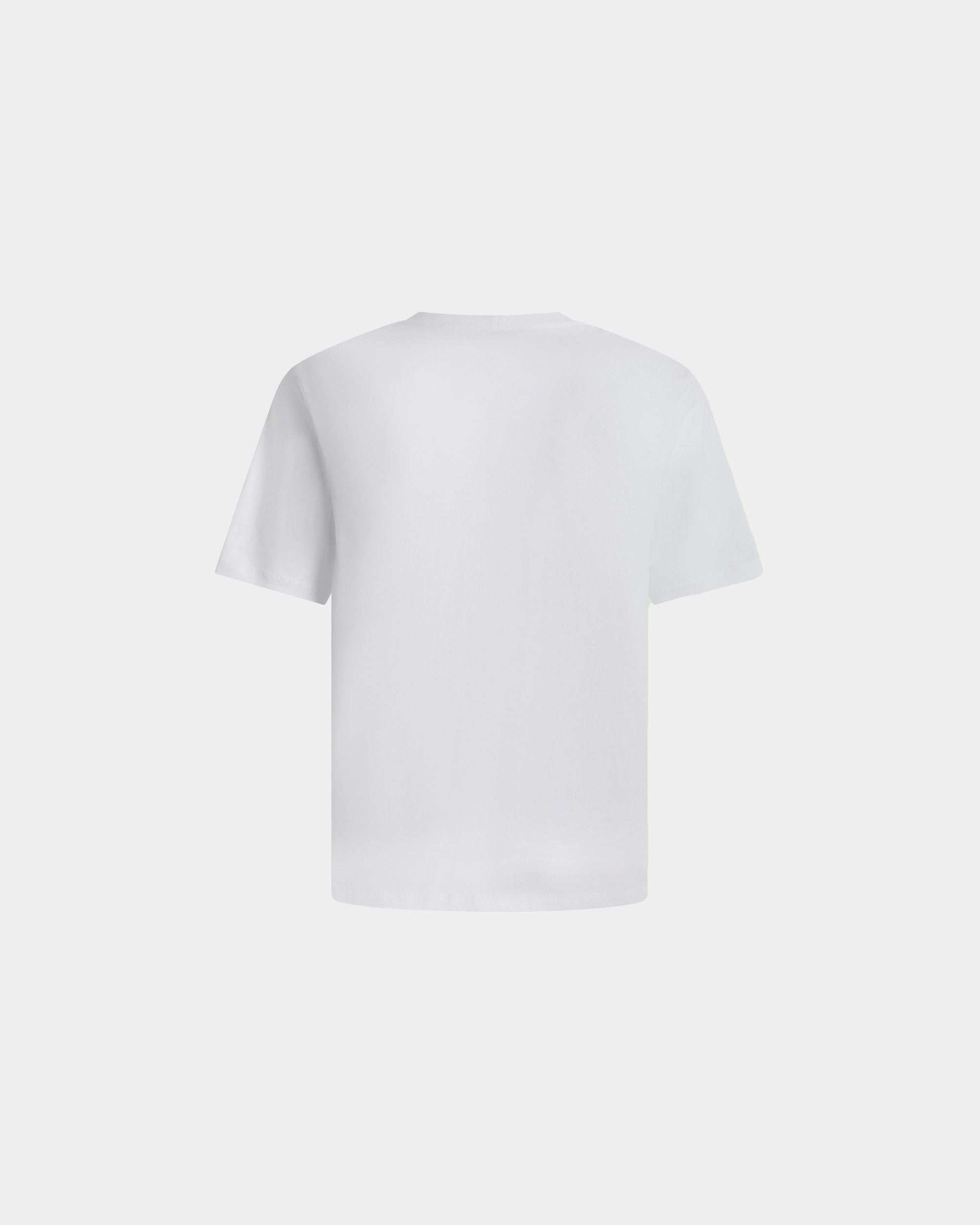 Bally Global - T-Shirt in White Cotton with a Bally Crest - White