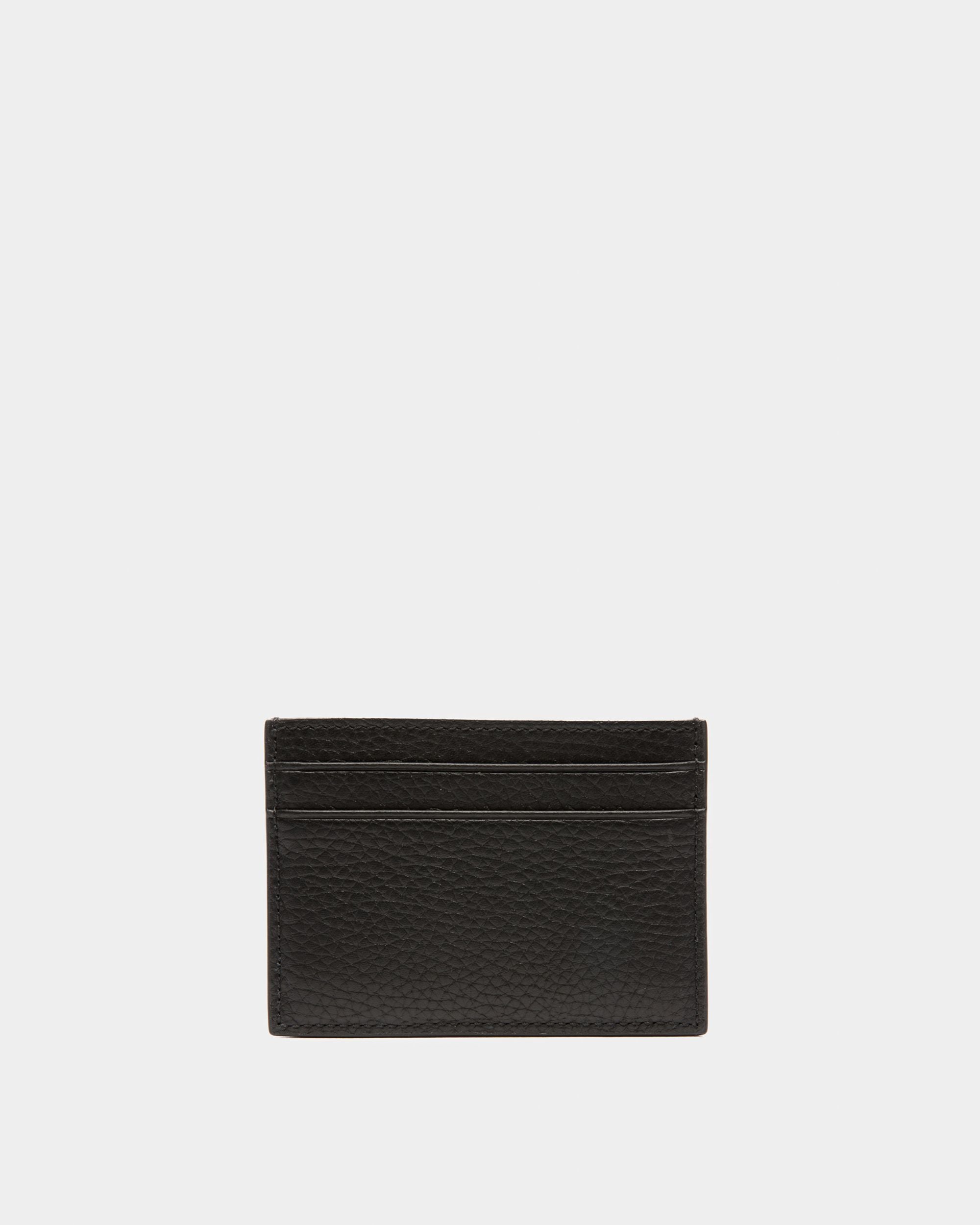 Bally Global - Ribbon Card Holder In Black Grained Leather - Black