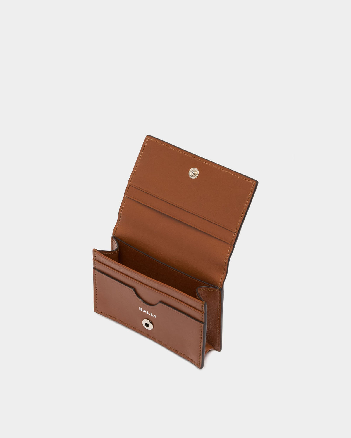 Bally Global - Ray Card Holder in Amber Brown Leather - Brown