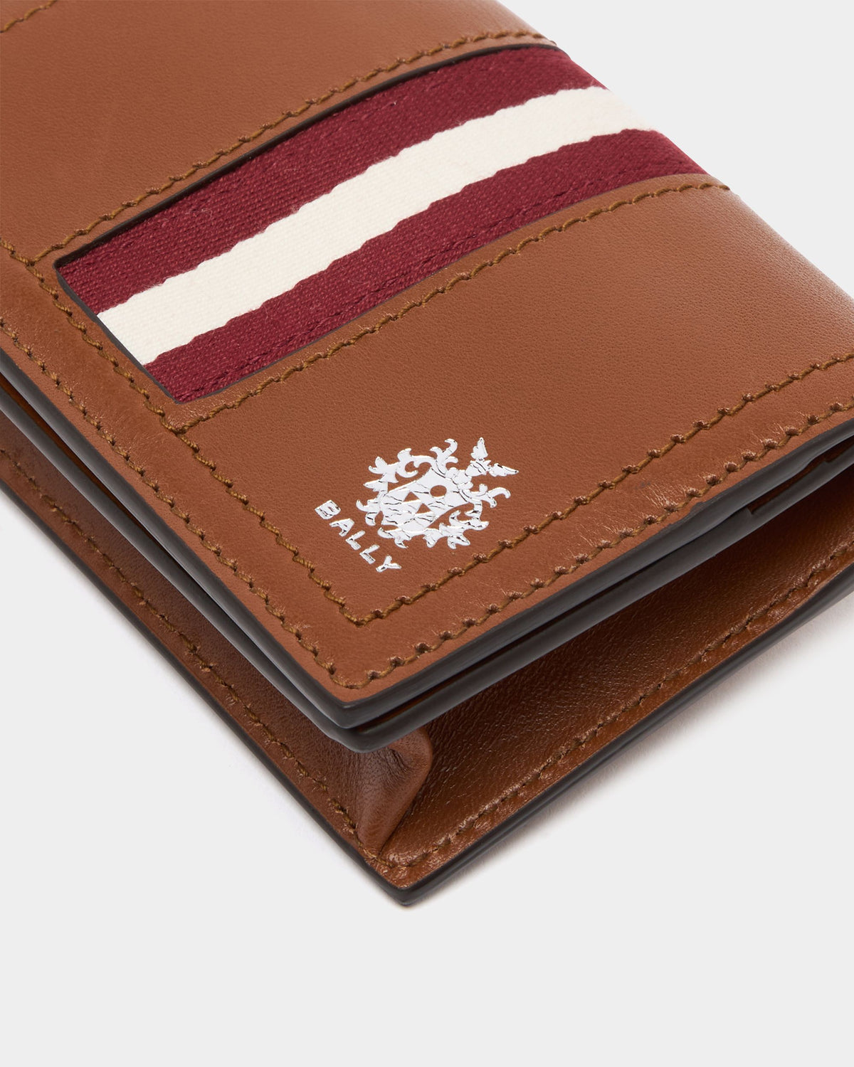Bally Global - Ray Card Holder in Amber Brown Leather - Brown