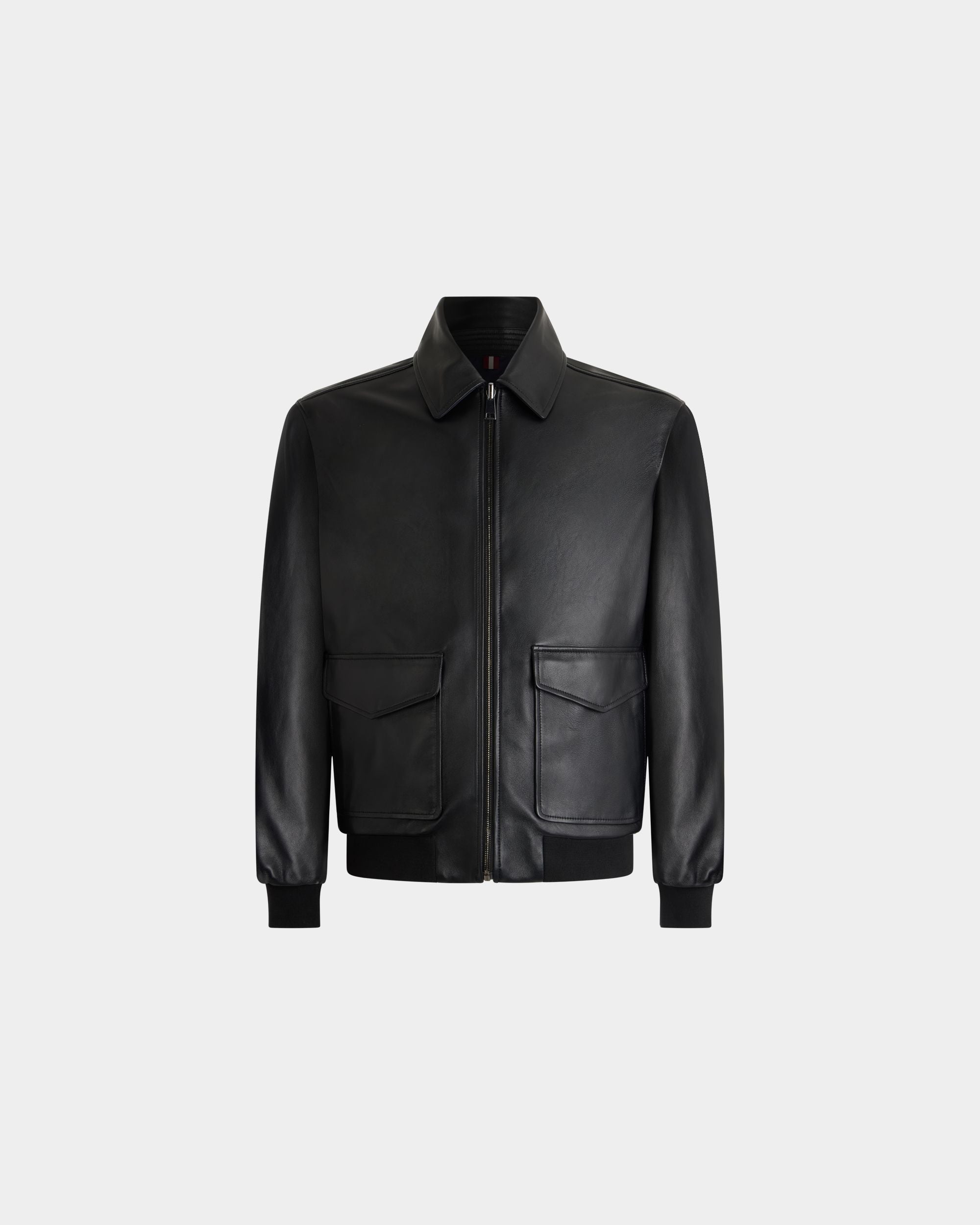 Bally Global - リバーシブルジャケット ブラックレザー＆ネイビーブルーナイロン - マルチカラー