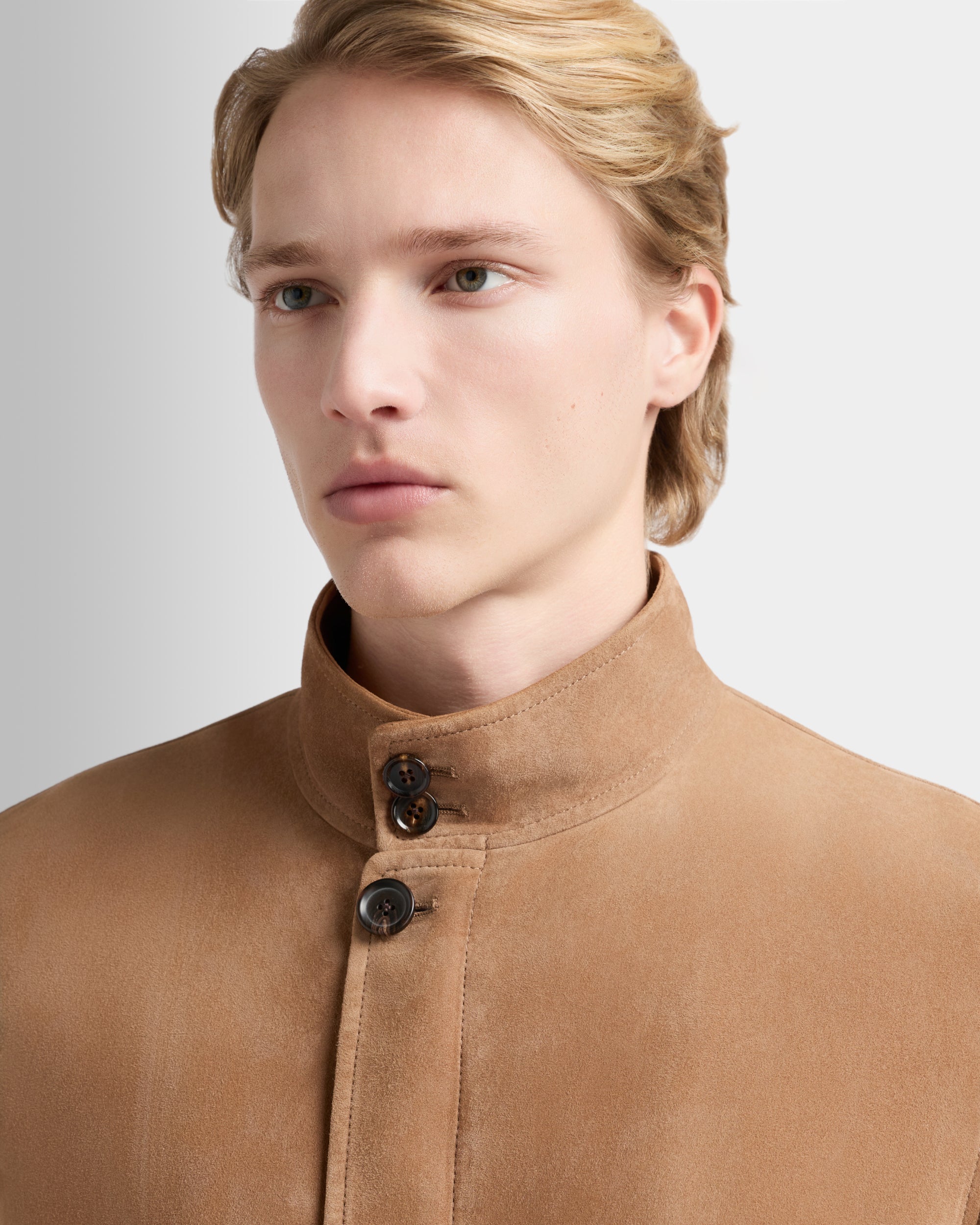 Bally Global - Harrington Jacket in Light Beige Suede - Beige