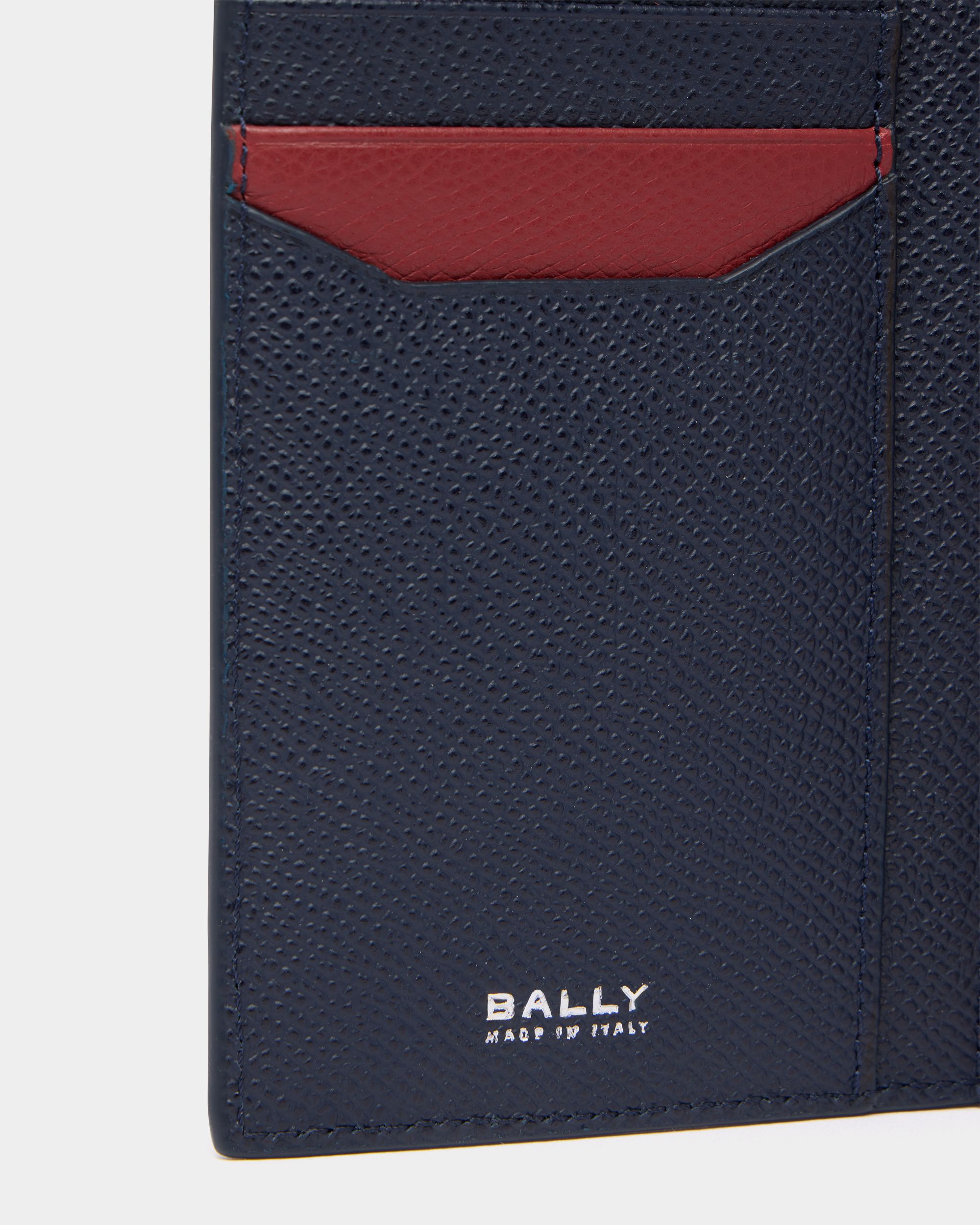 Bally Global - Bally Essential コンチネンタルウォレット ネイビーブルーグレインレザー - ブルー