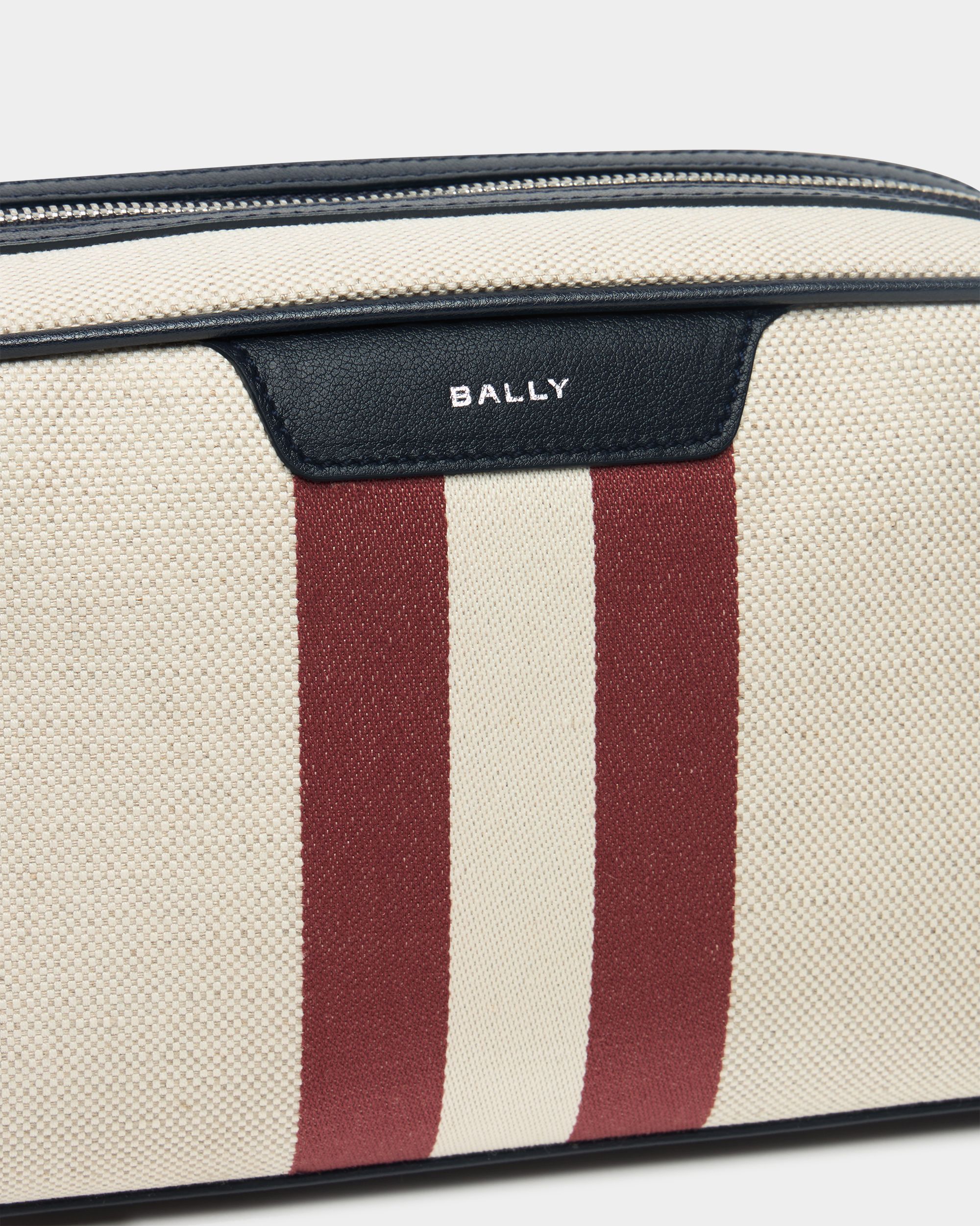 Bally Global - Tennis Collection Necessaire in Ivory Cotton Canvas and Leather - White