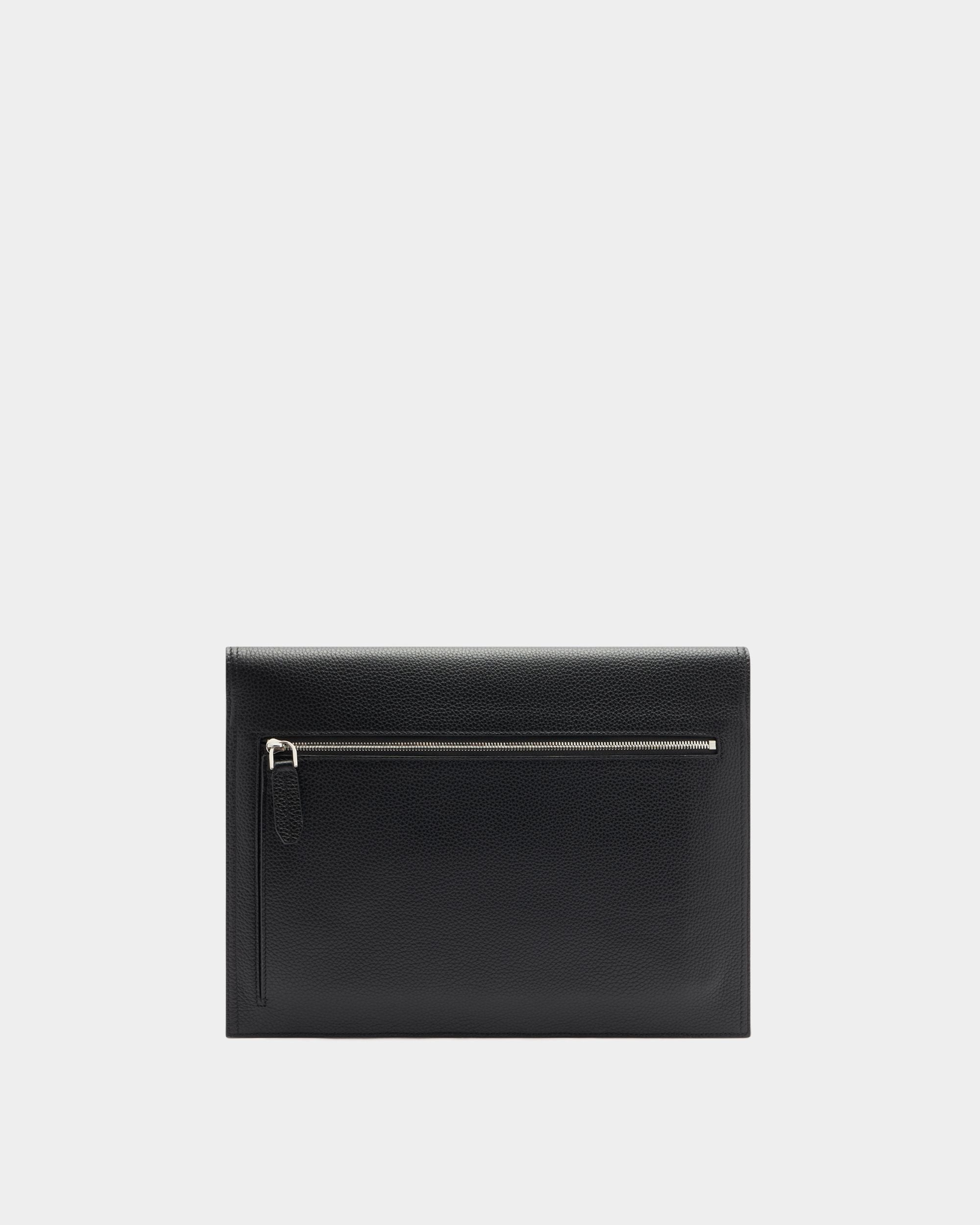 Bally Global - Capitol Flap Bag in Black Grained Leather - Black