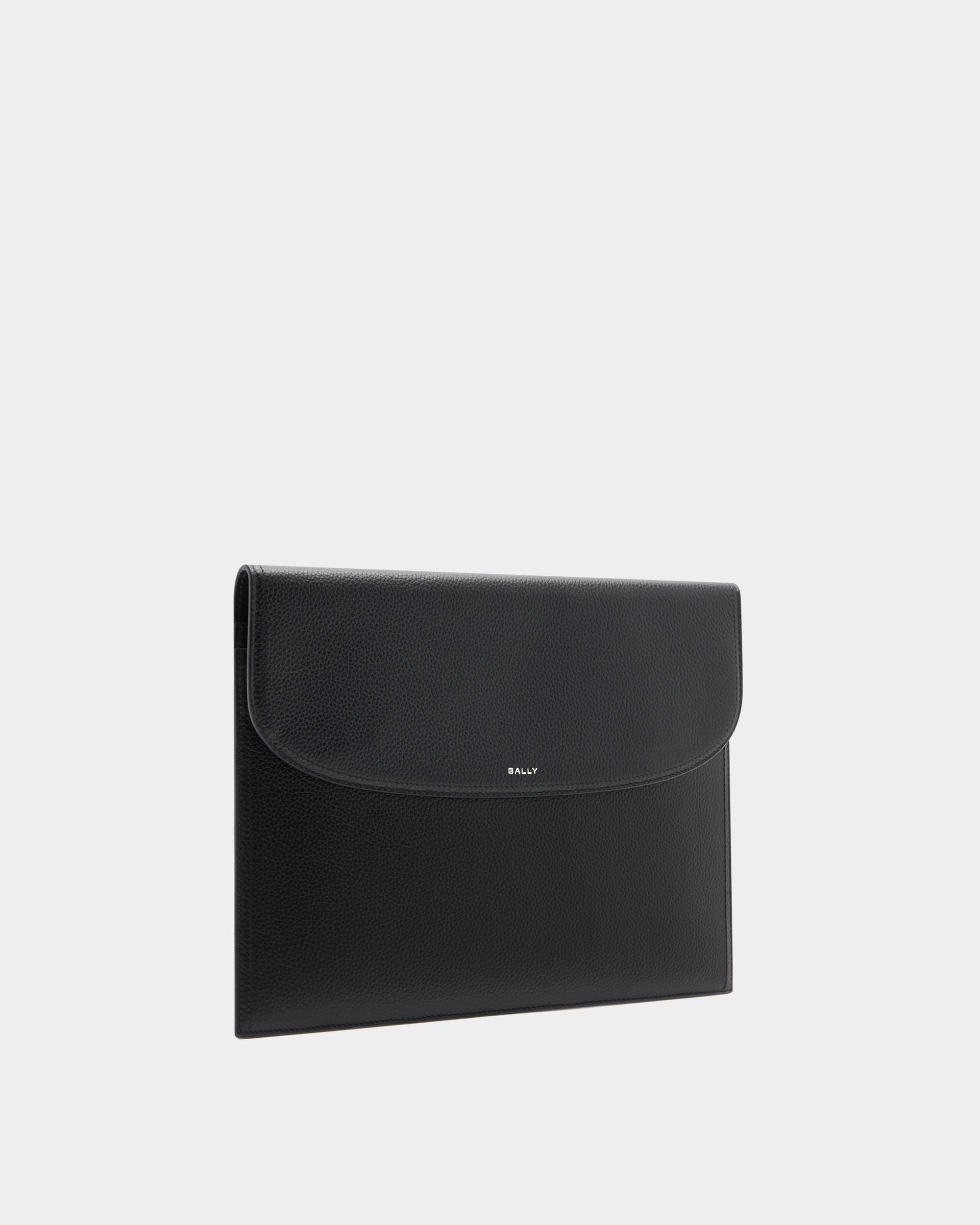 Bally Global - Capitol Flap Bag in Black Grained Leather - Black